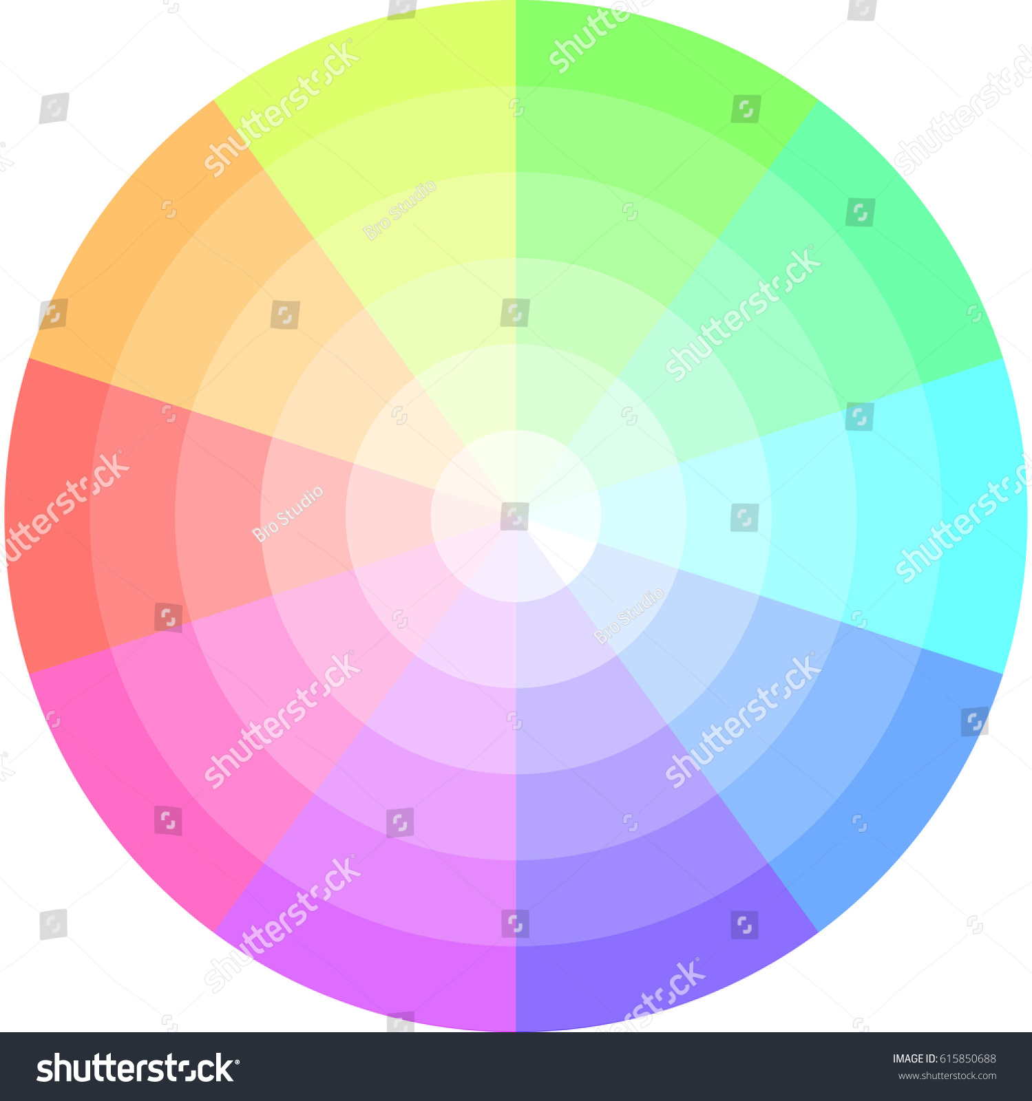 Palette Pastel Colors Vector Pie Chart Vetor Stock Livre De Direitos 615850688 Shutterstock 1415