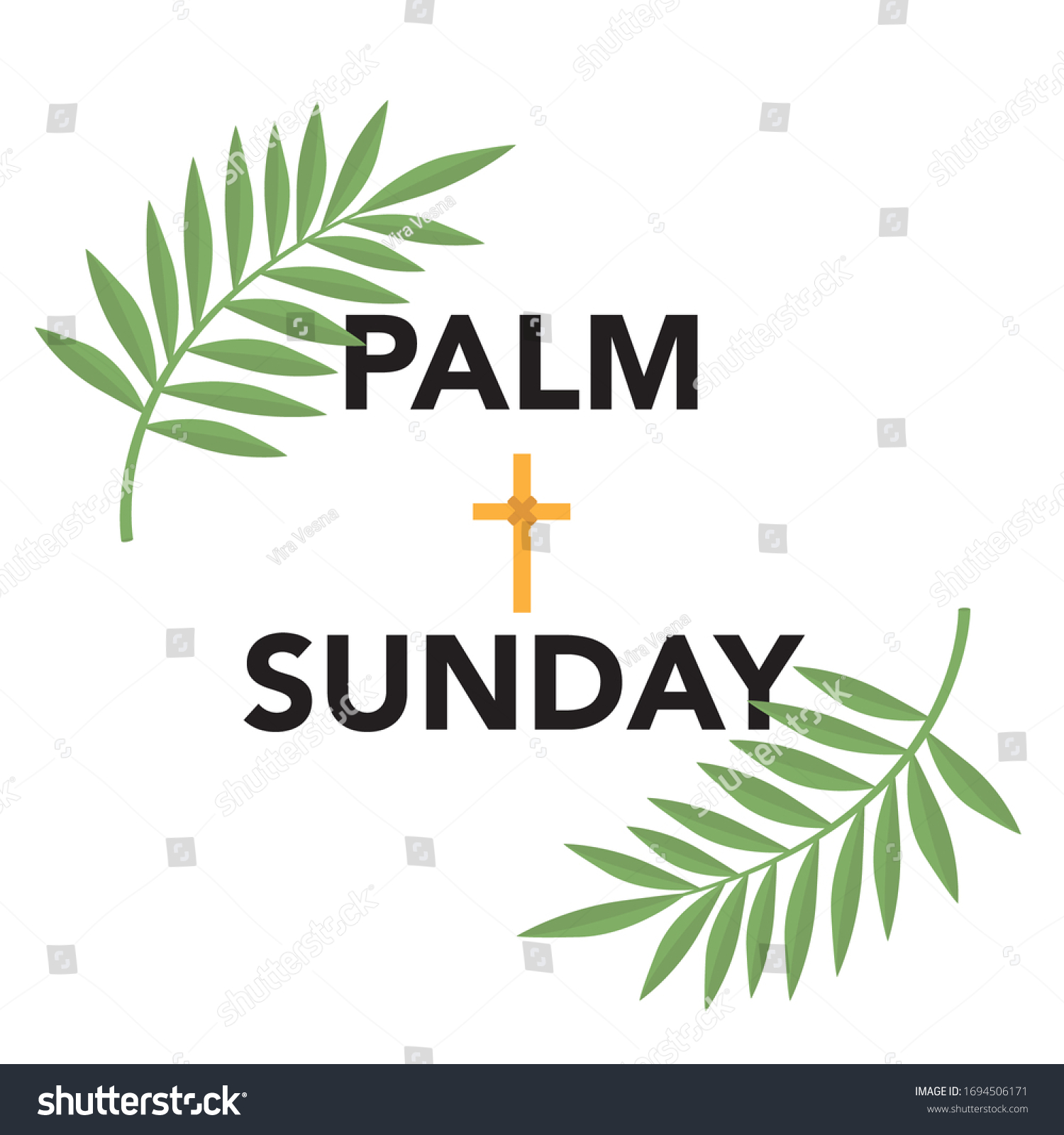 Palm Sunday Banner Religious Holidays Background Stok Vektör (Telifsiz