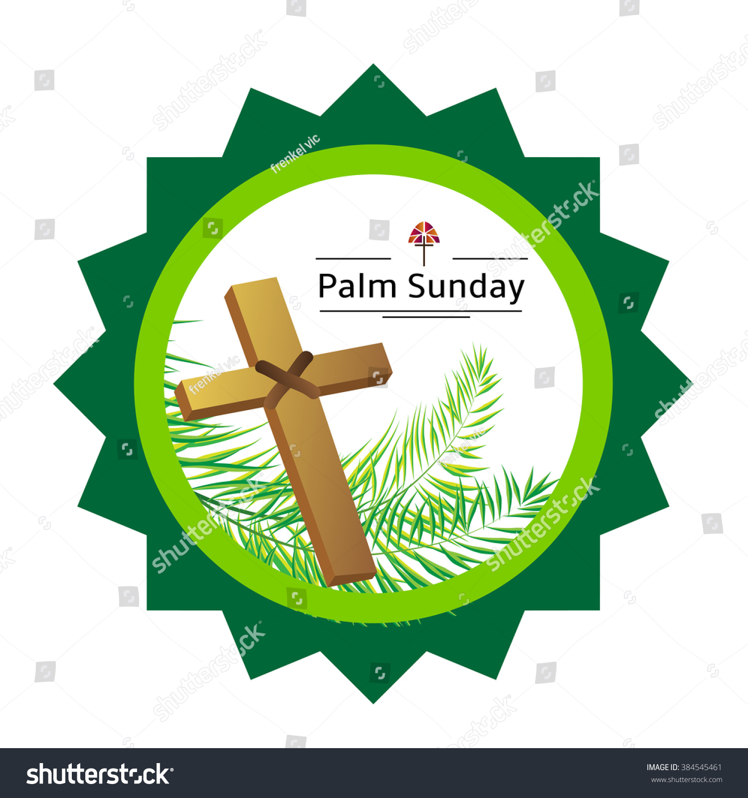 Palm Sunday Emblem Isolated On White Stock Vector 384545461 - Shutterstock