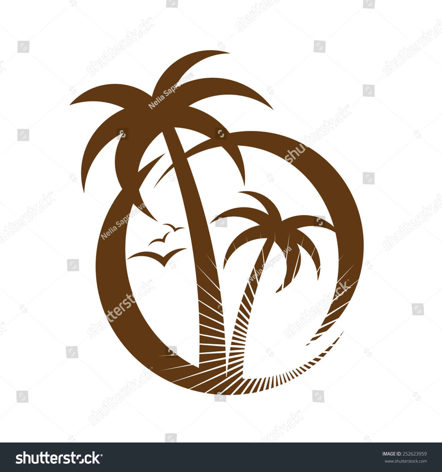 Palm Tree Emblems Icon Sign Design Stock Vector Royalty Free 252623959