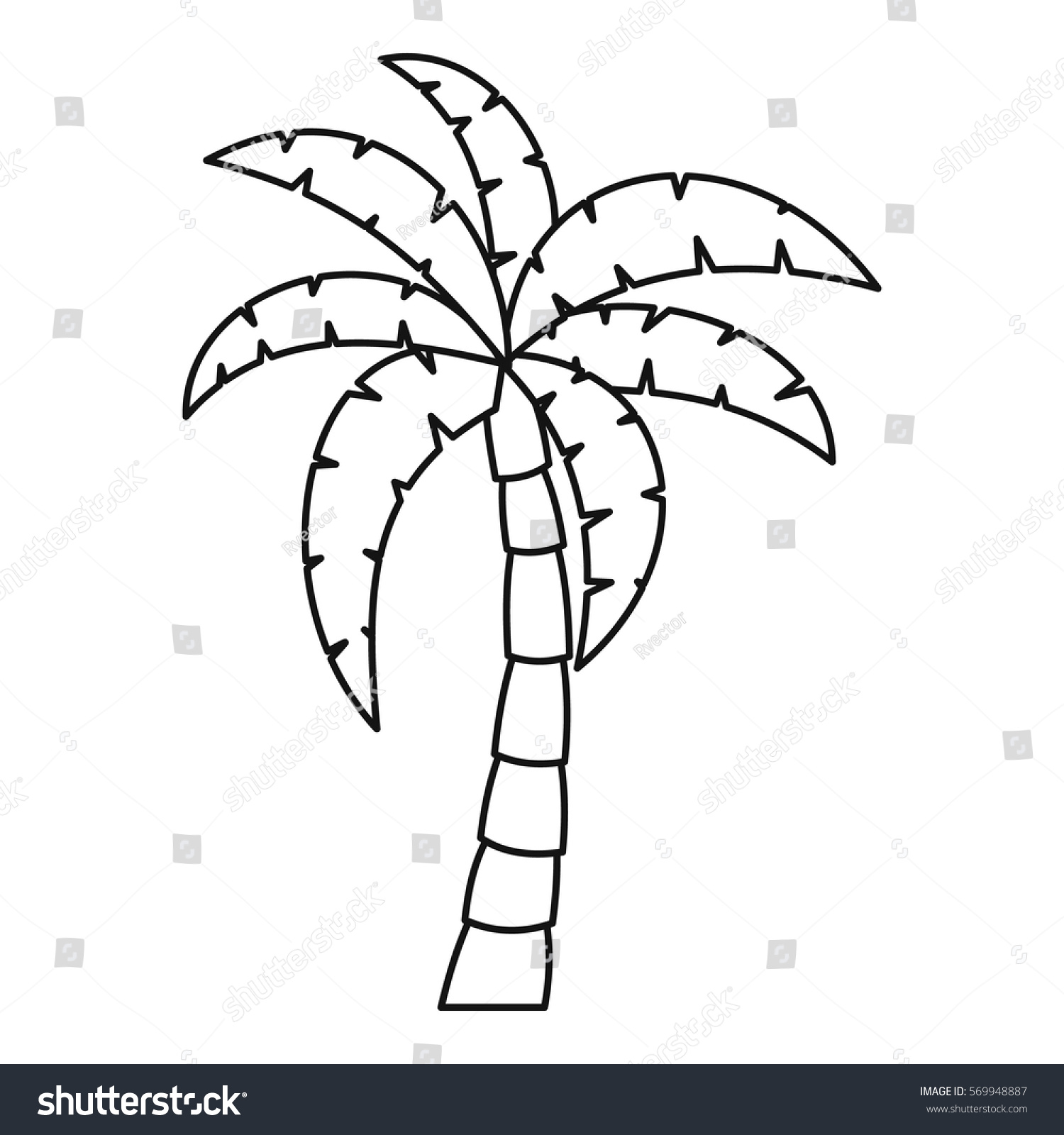 Palm Tree Icon Outline Illustration Palm Stock Vector 569948887 ...