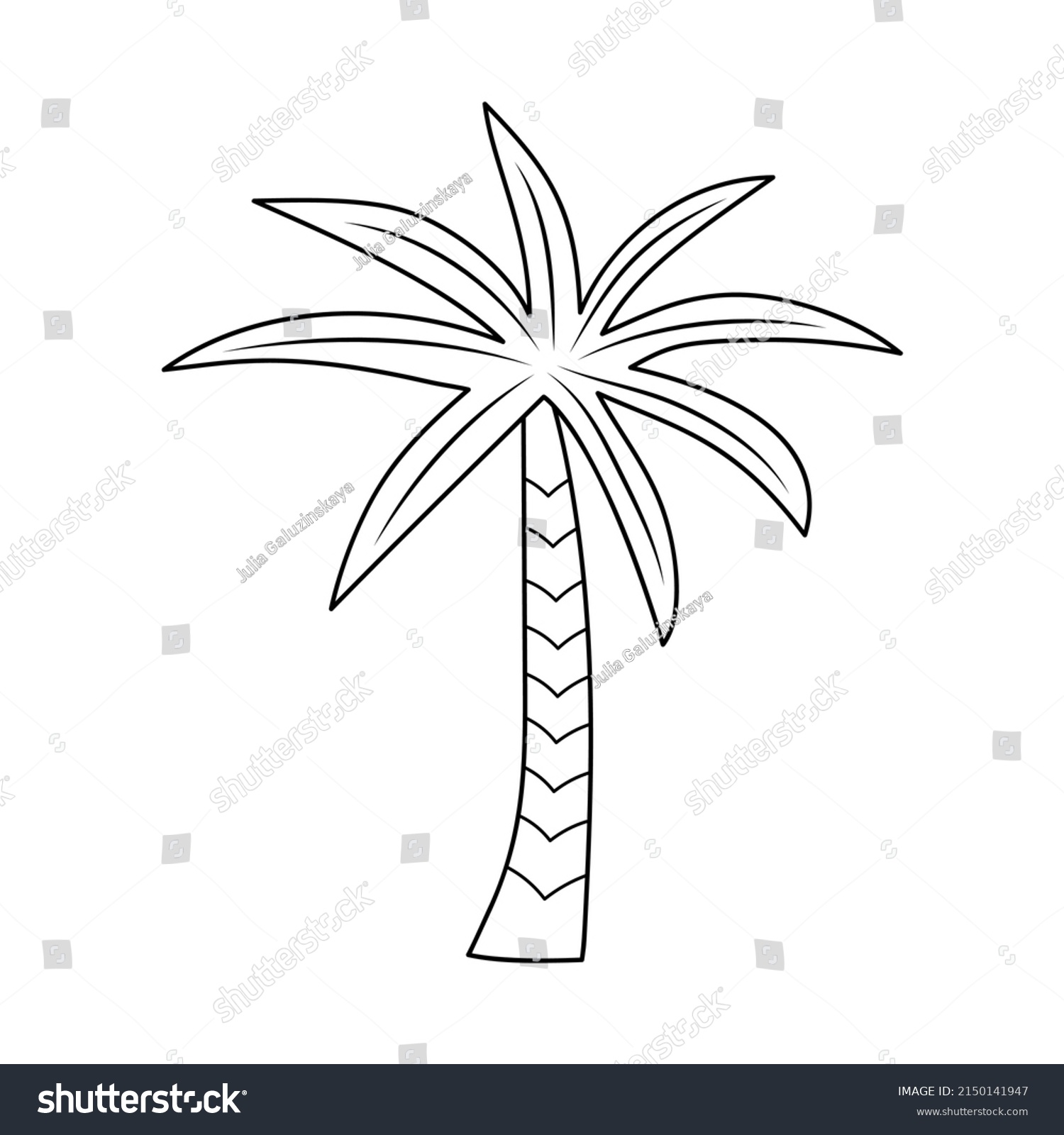 Palm Tree Doodle Style Hand Drawn Stock Vector (Royalty Free ...