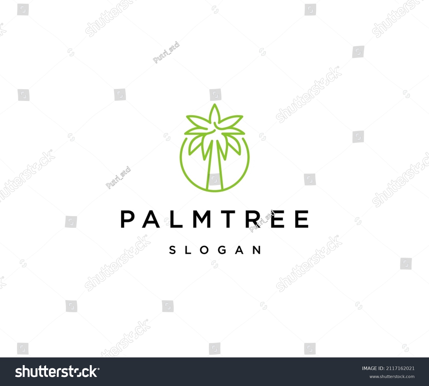 Palm Tree Logo Icon Design Template Stock Vector (Royalty Free ...
