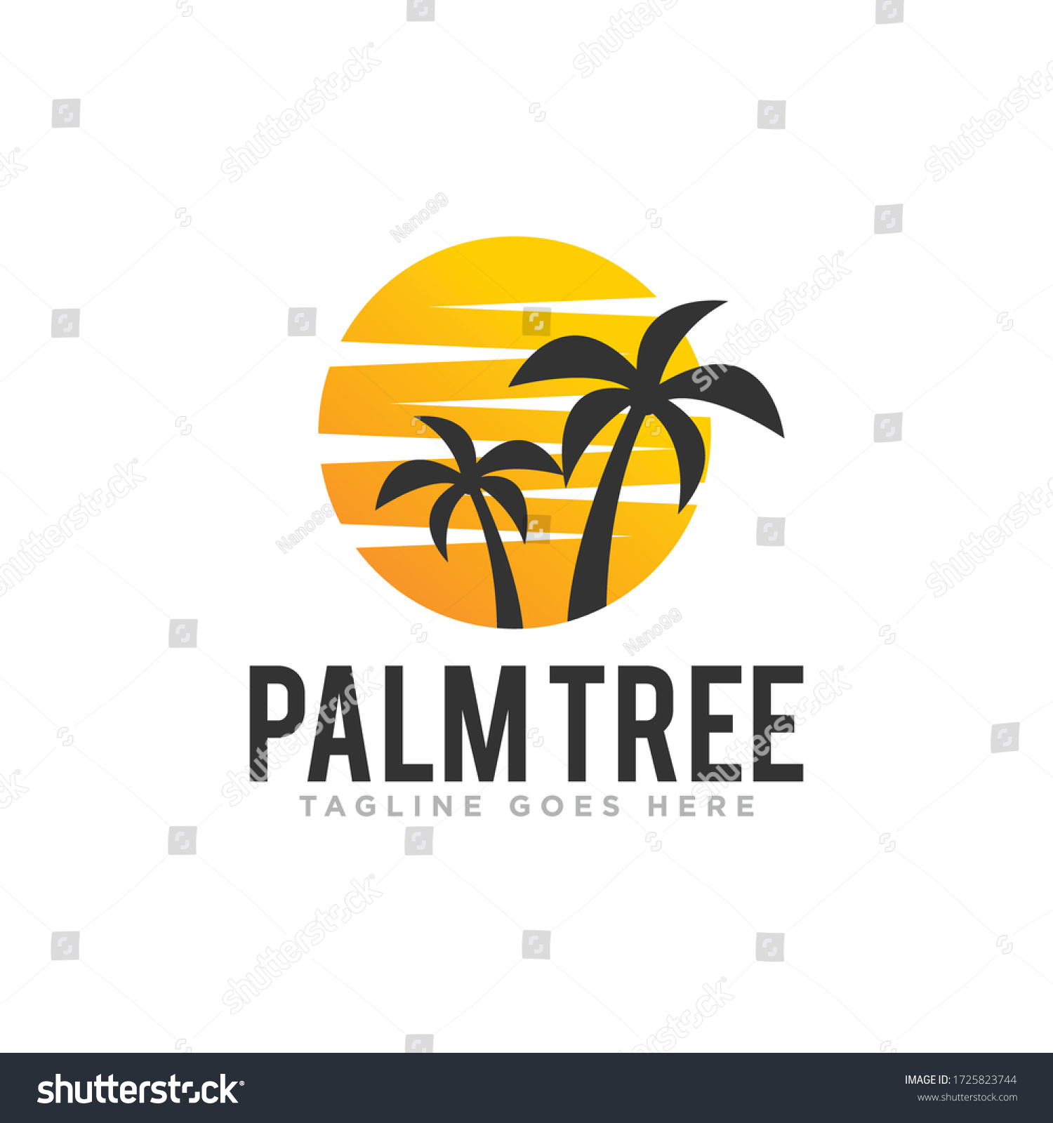 Palm Tree Logo Icon Design Vector Stock Vector (Royalty Free) 1725823744