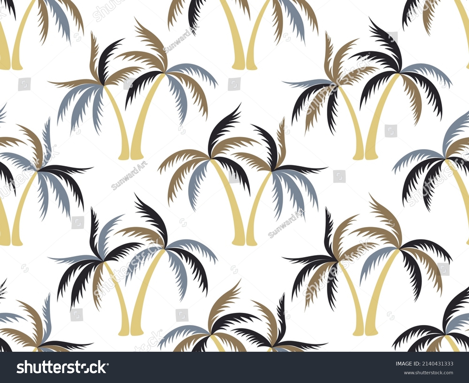 Palm Tree Minimal Seamless Pattern Vector Stock Vector (royalty Free 