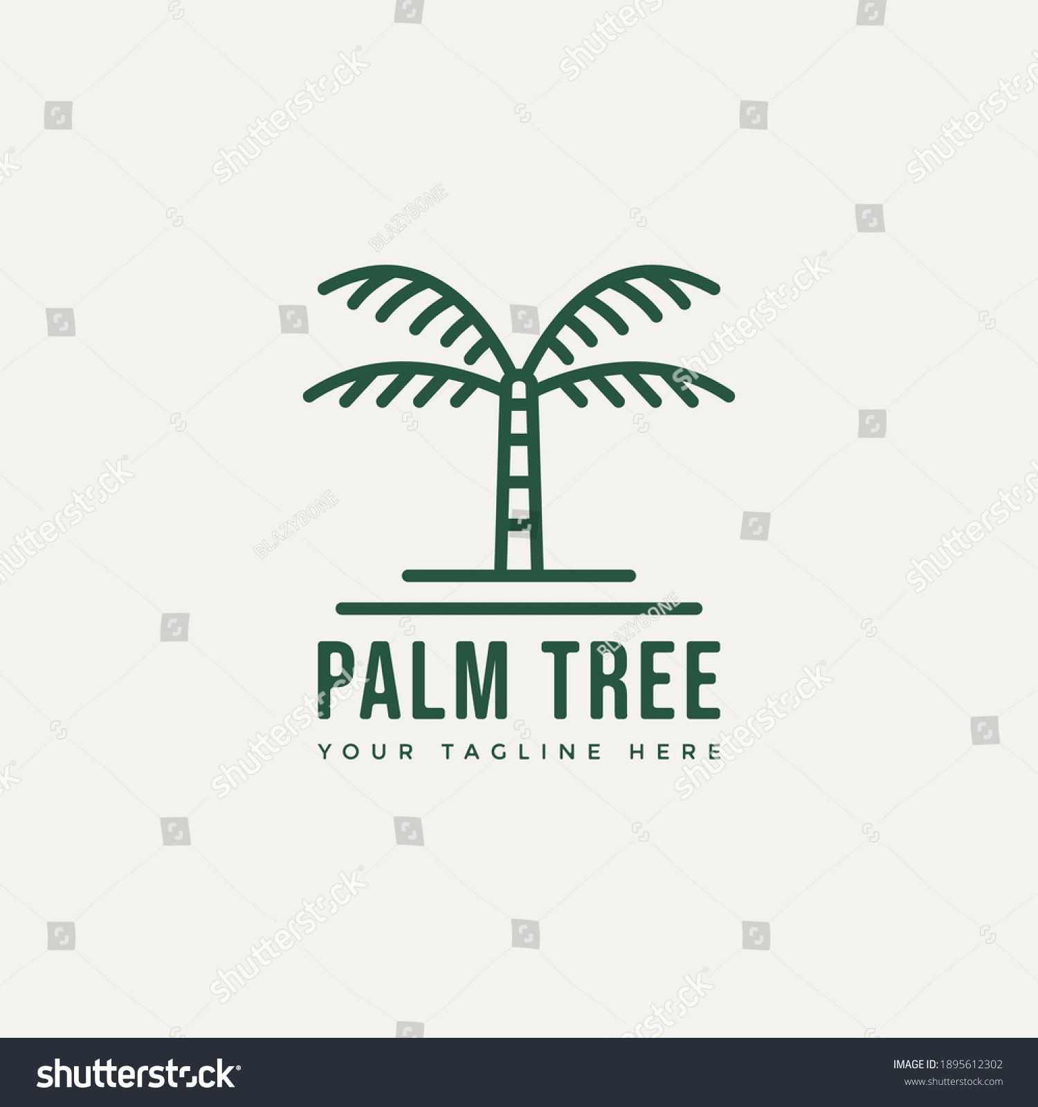 Palm Tree Minimalist Line Art Logo Stock Vector (Royalty Free ...