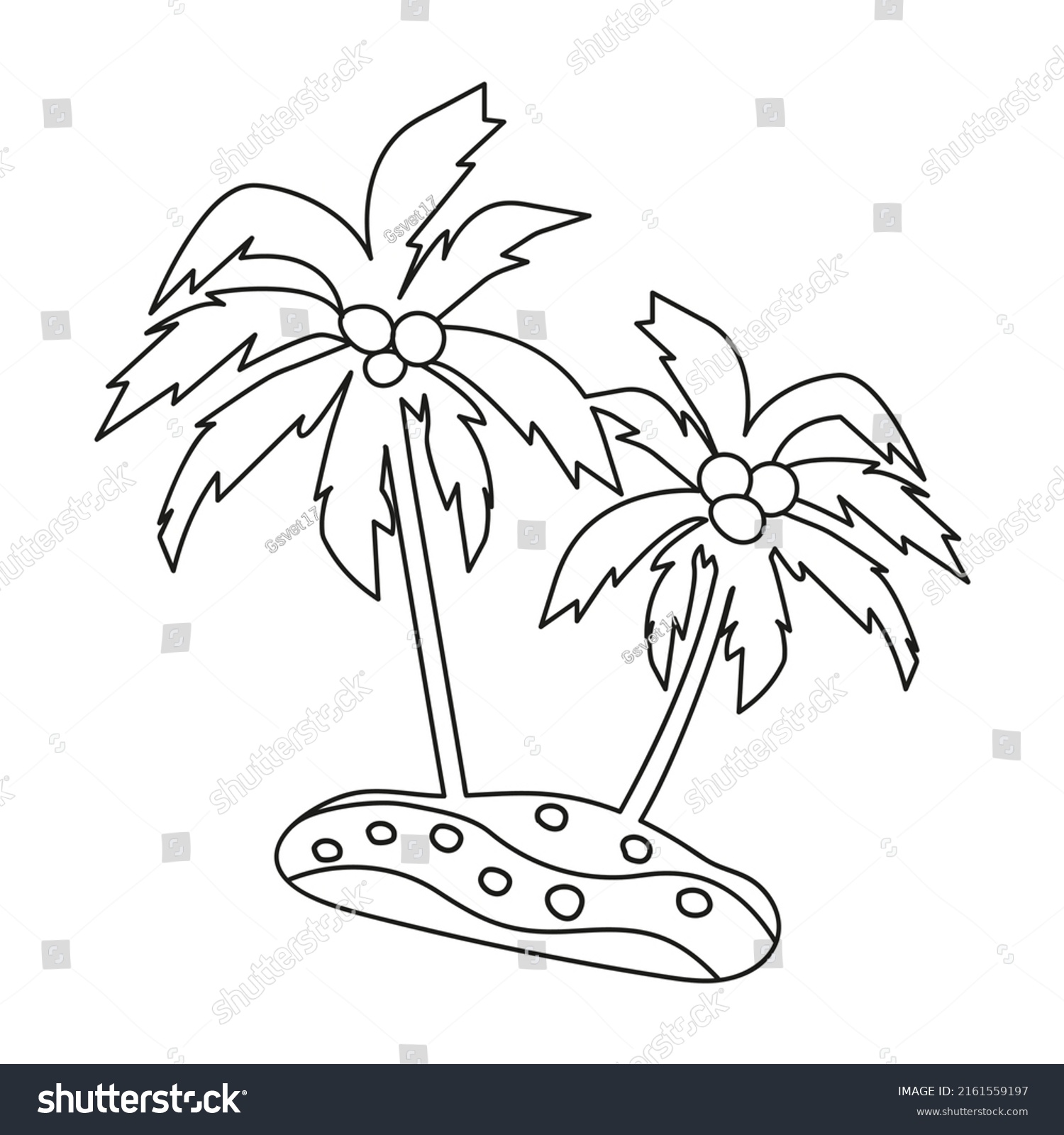 Palm Tree Vector Illustration Doodle Style Stock Vector (Royalty Free ...