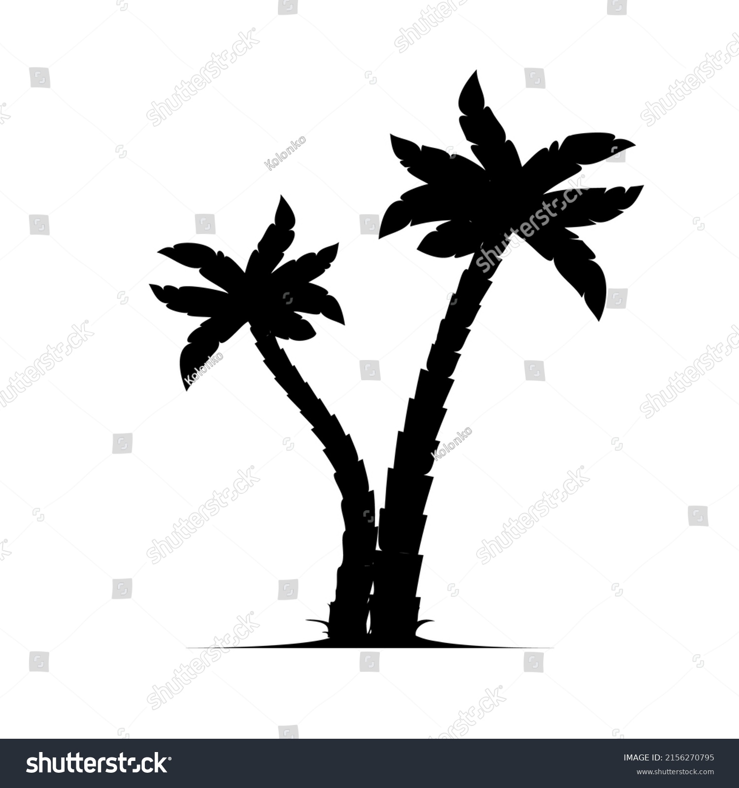 Palm Tree Vector Island Coconut Cartoon Stock Vector (Royalty Free ...