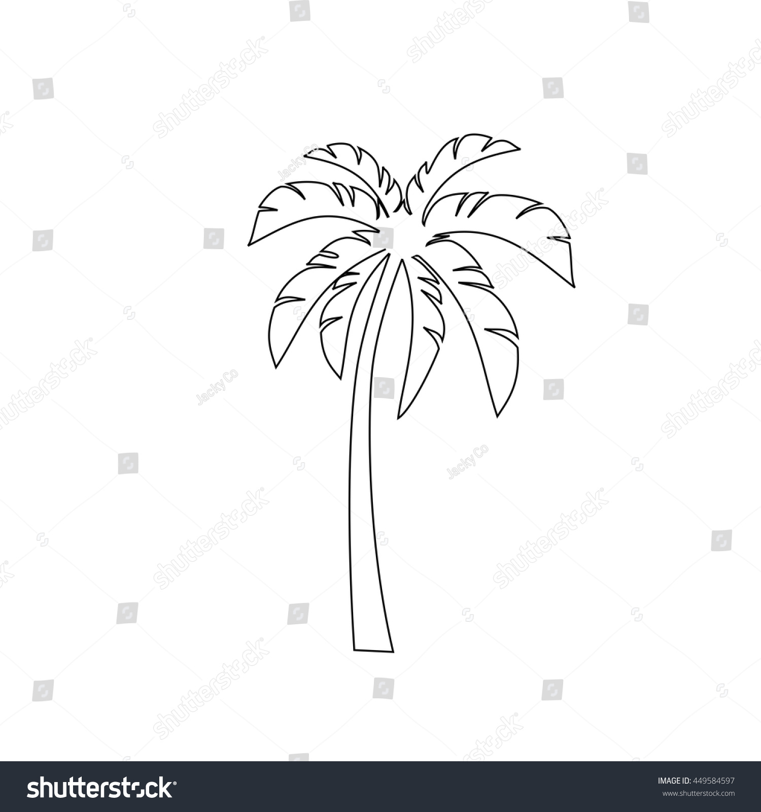 Palm Trees Outline Vector Stock Vector 449584597 - Shutterstock