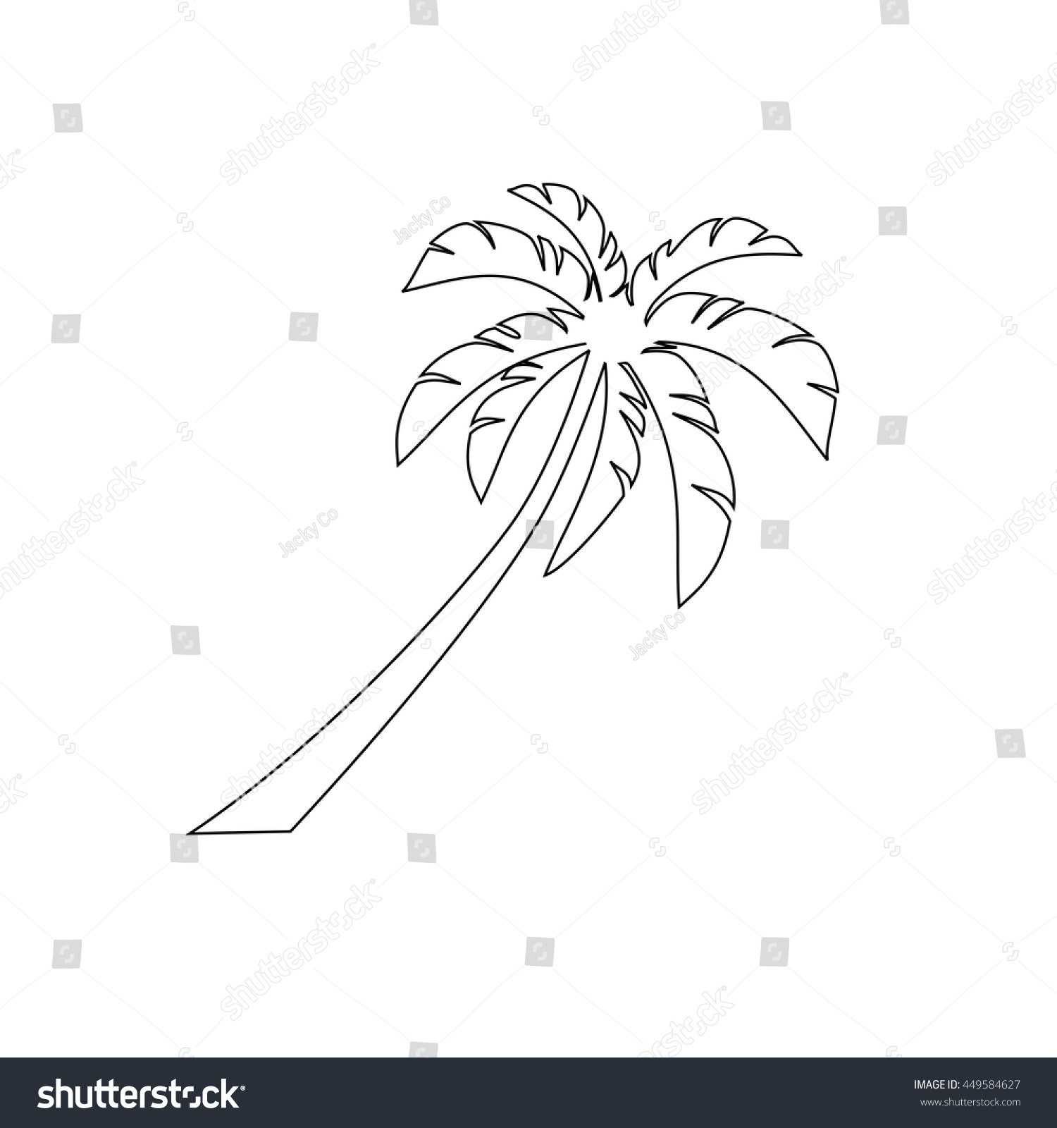 Palm Trees Outline Vector Stock Vector 449584627 - Shutterstock
