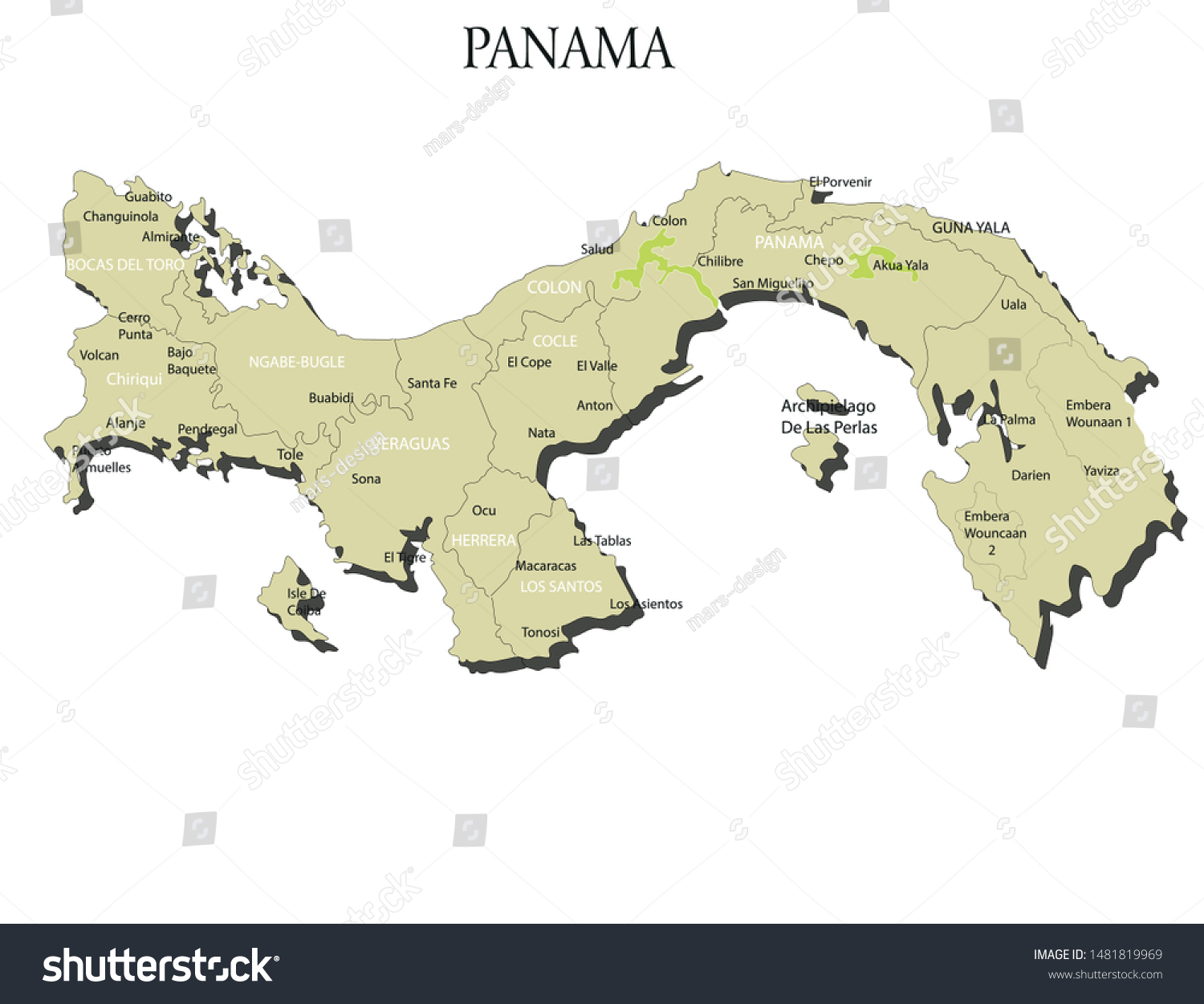 Panama Political Map Vector Illustration: Vector De Stock (libre De ...