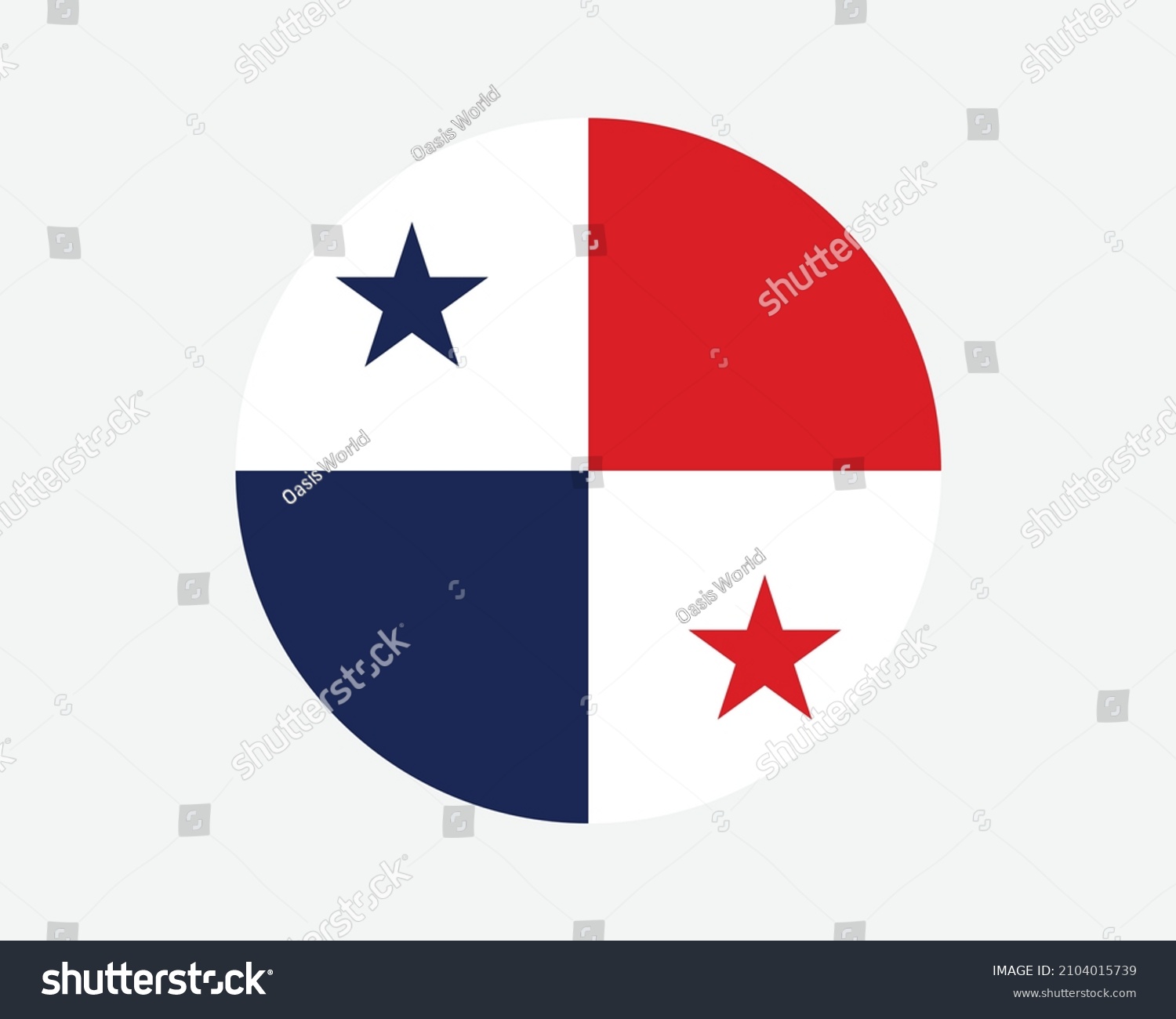 SVG of Panama Round Country Flag. Panamanian Circle National Flag. Republic of Panama Circular Shape Button Banner. EPS Vector Illustration. svg