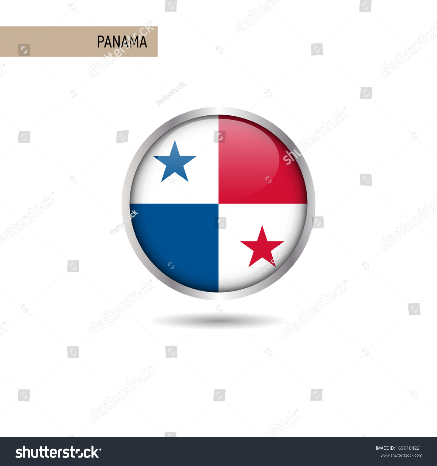 Panama Round Flag Vector Design Template Stock Vector (Royalty Free ...