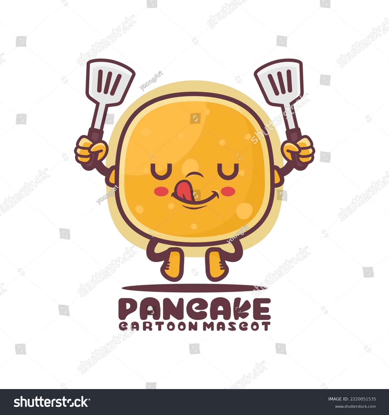 SVG of pancake cartoon mascot. food vector illustration. isolated on a white background svg