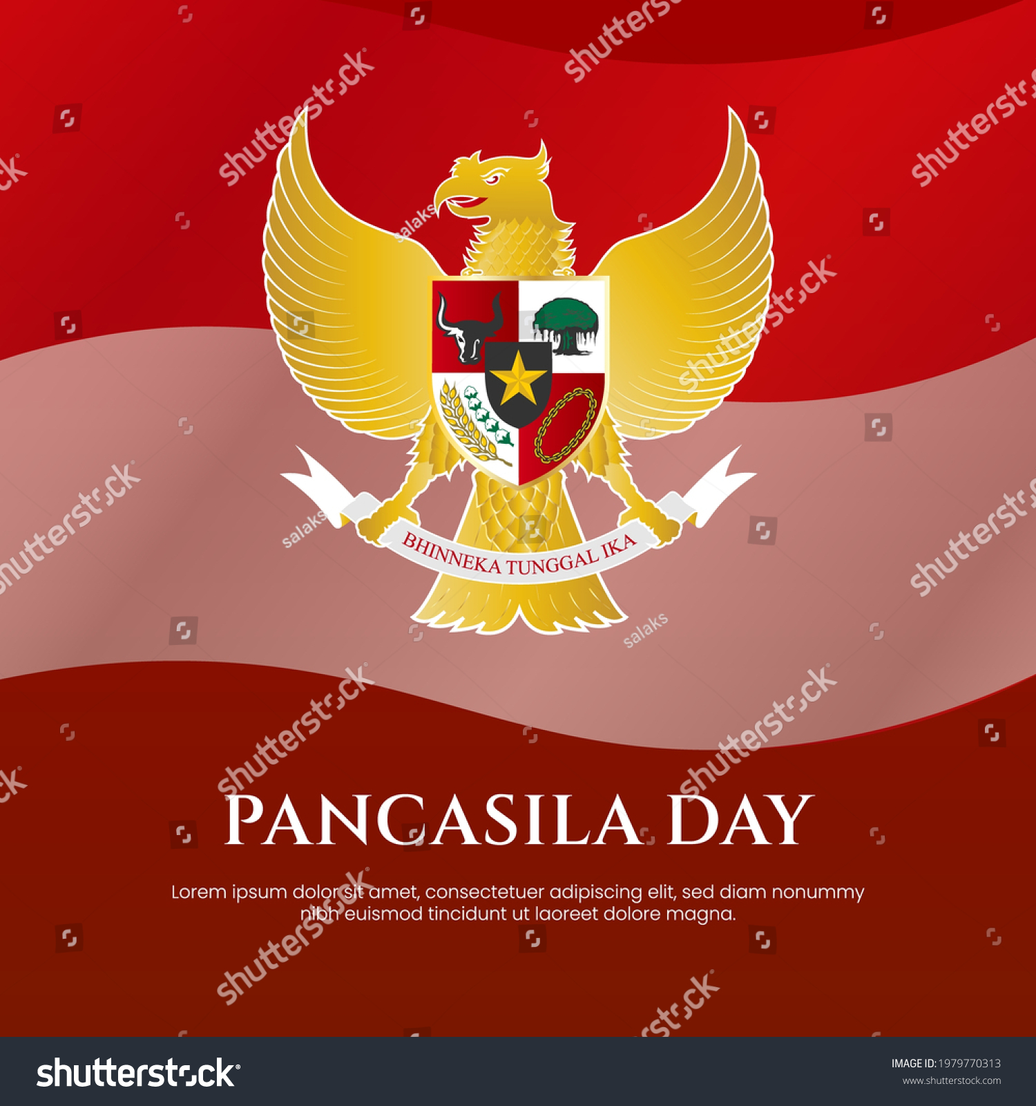 Fondo Del D A Pancasila Con Oro Vector De Stock Libre De Regal As