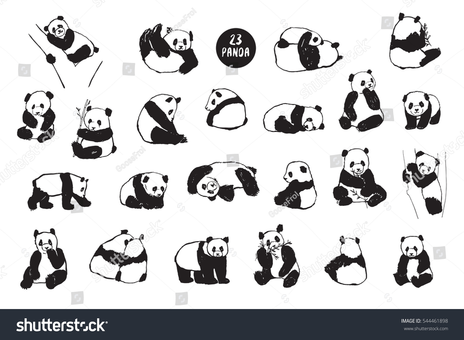 SVG of panda animal set svg