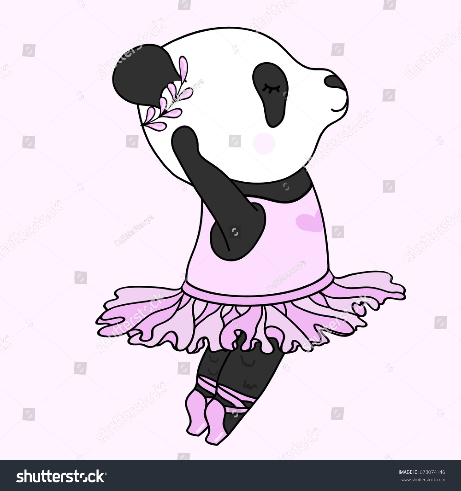 Sammensætning ordbog tendens Panda Ballerina Vector Illustration Stock Vector (Royalty Free) 678074146