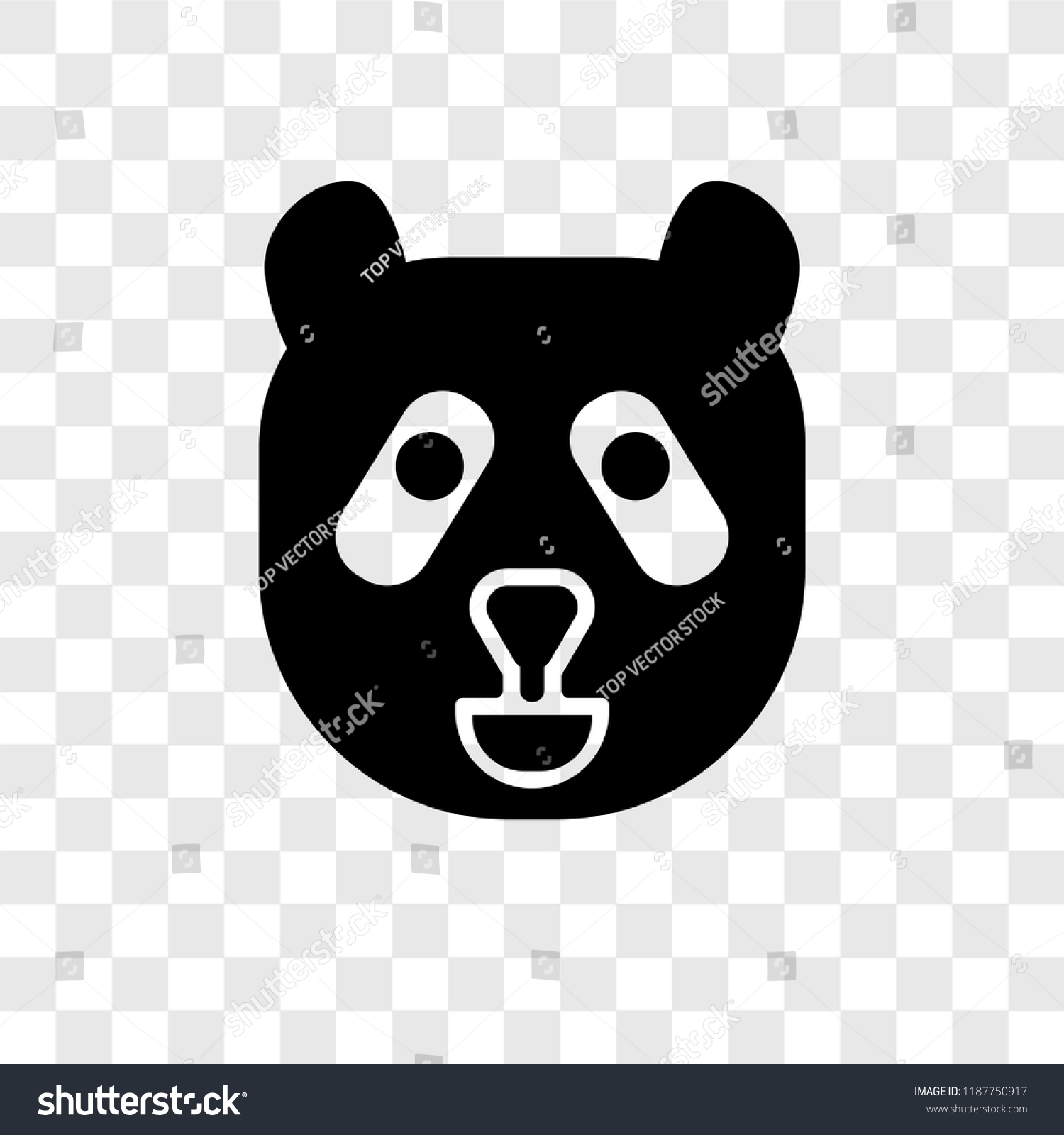 SVG of Panda Bear vector icon isolated on transparent background, Panda Bear transparency logo concept svg