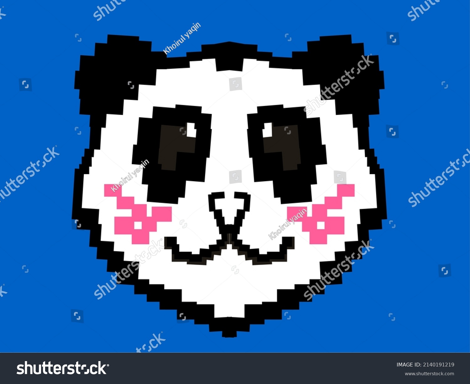 Panda Head Pixel Art Style Stock Vector (Royalty Free) 2140191219 ...