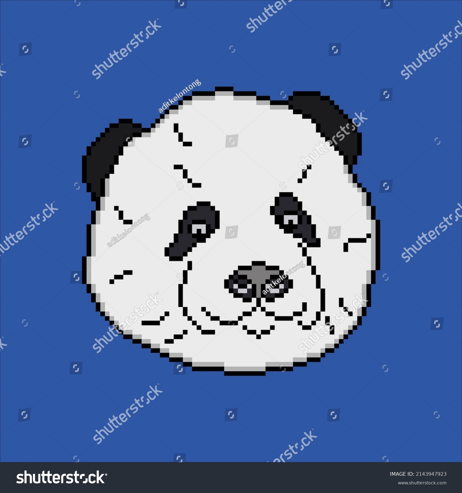 Panda Head Pixel Art Vector Illustration Stock Vector (Royalty Free ...