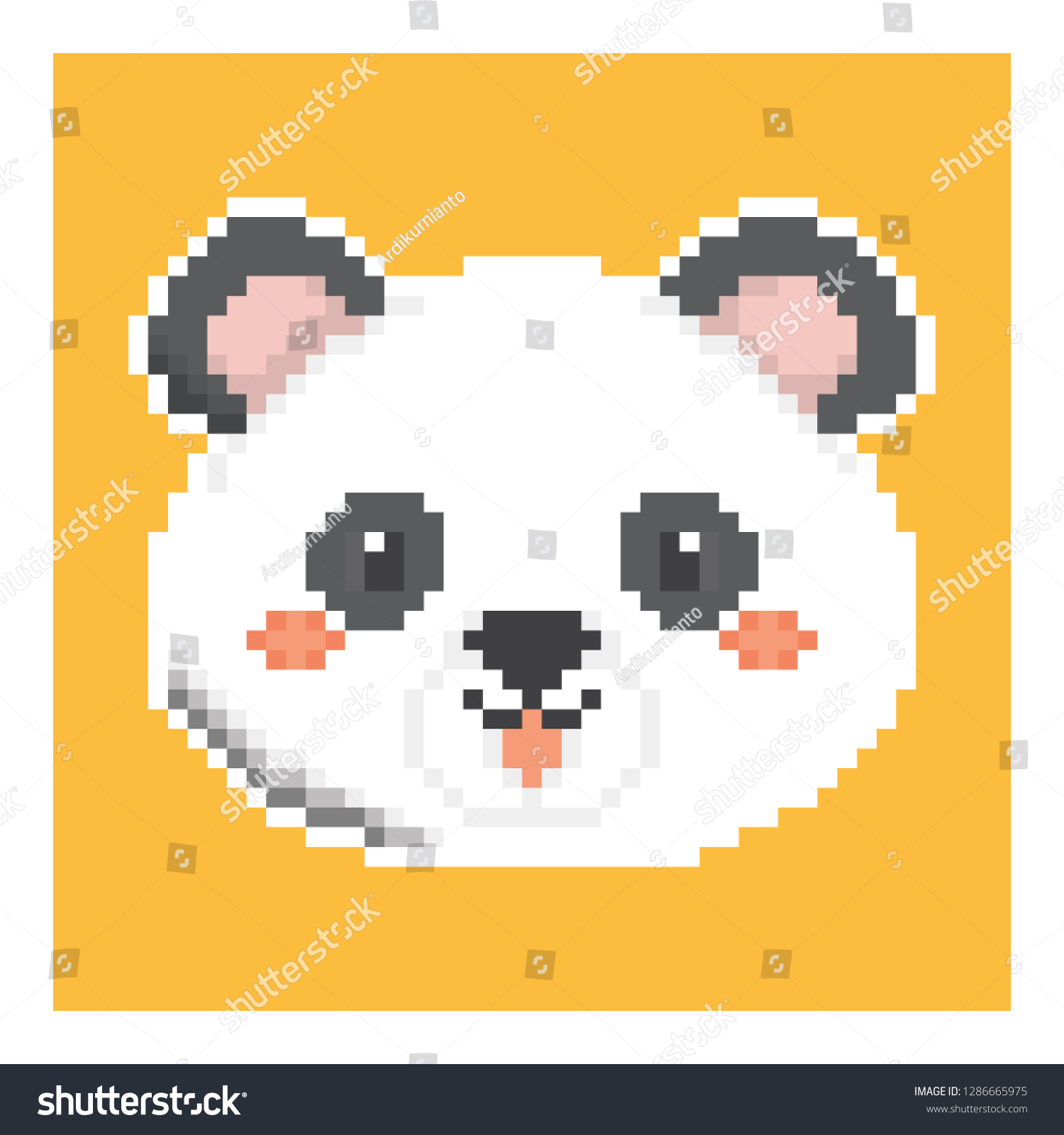 Panda Pixel Art Stock Vector (Royalty Free) 1286665975