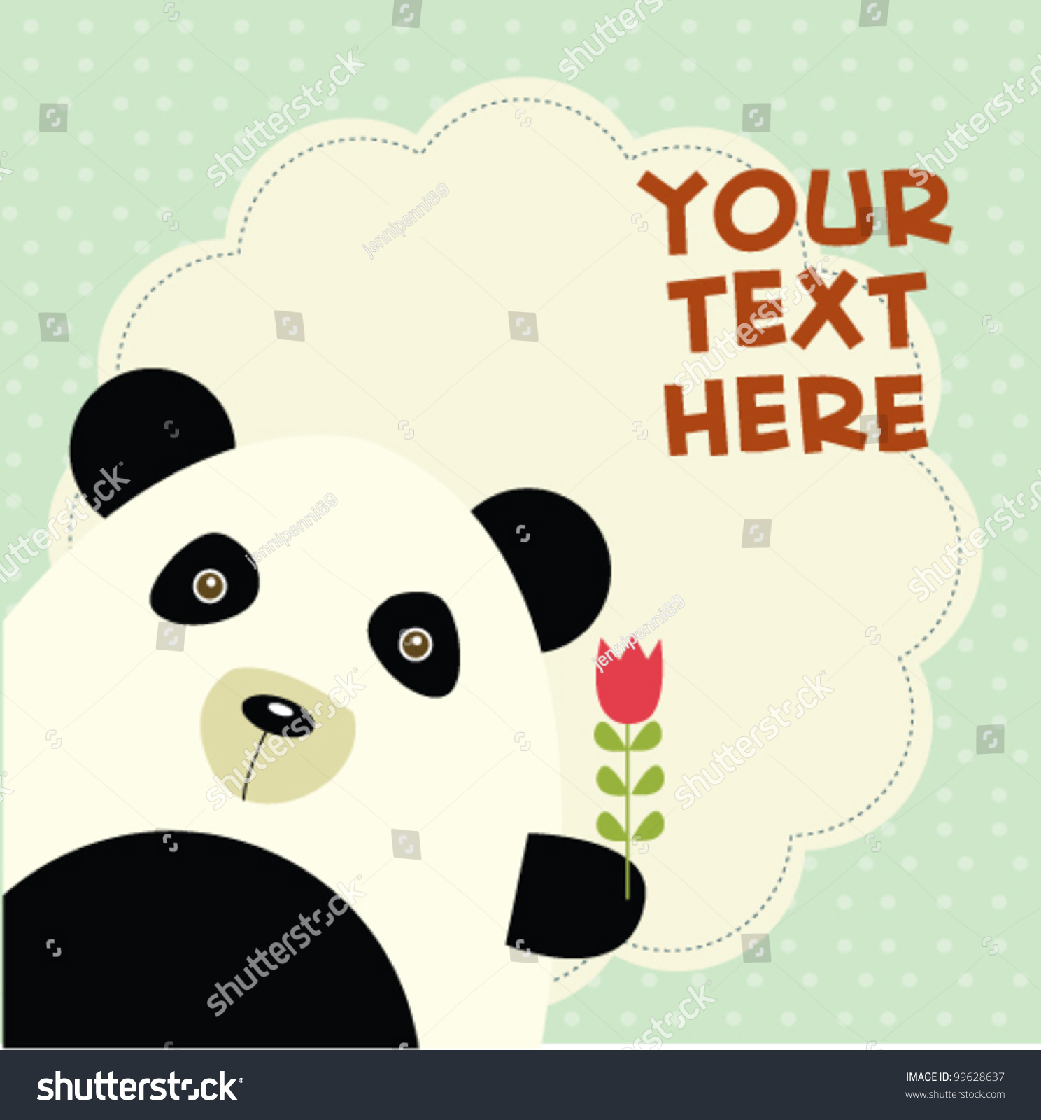 Panda Text 2 Stock Vector 99628637 - Shutterstock