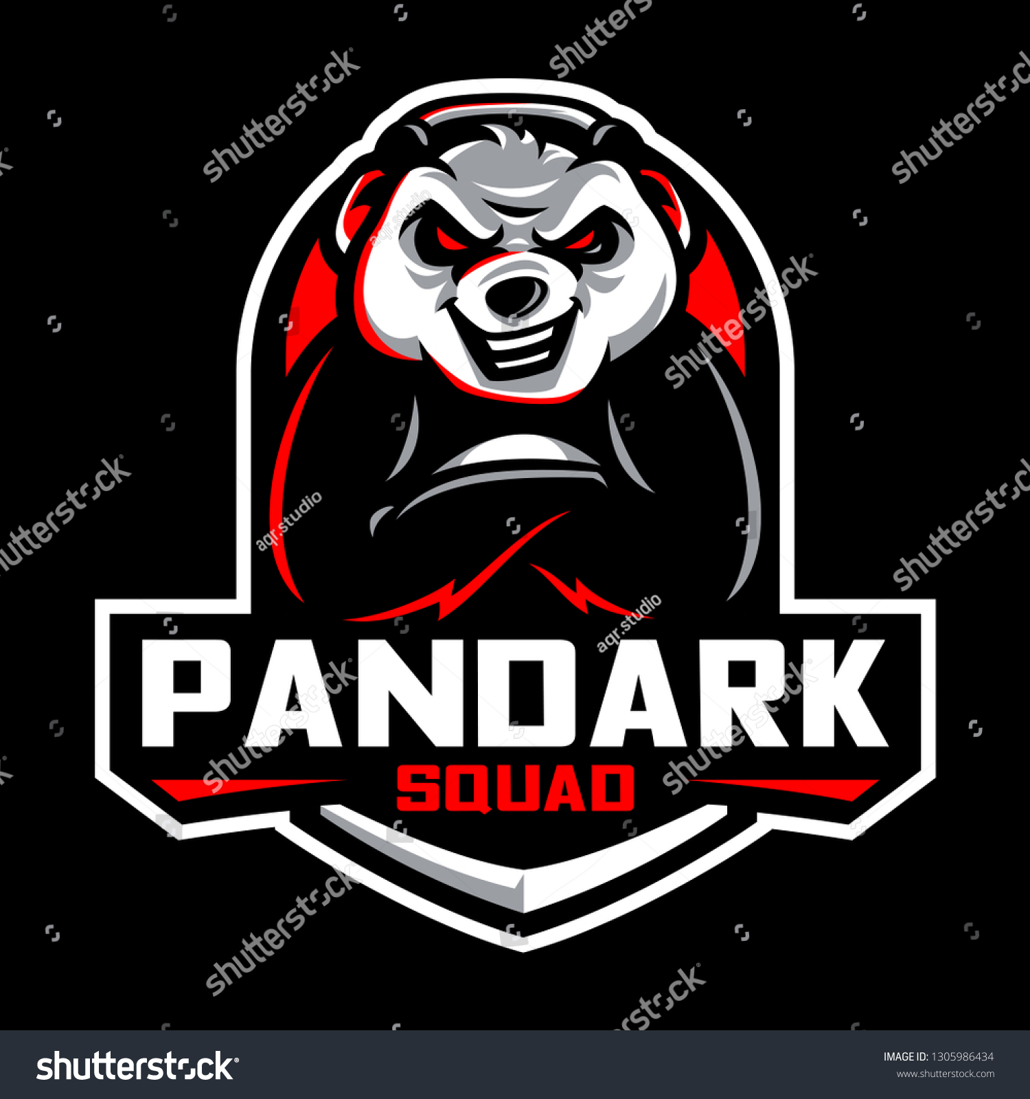 Pandark Mascot Esport Logo All Elements Stock Vector (Royalty Free ...