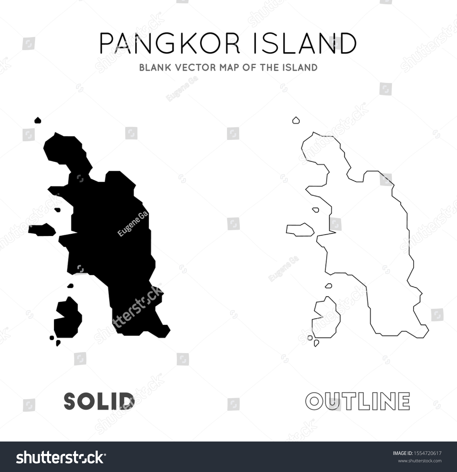 Pangkor Island Map Borders Pangkor Island Stock Vector (Royalty Free ...