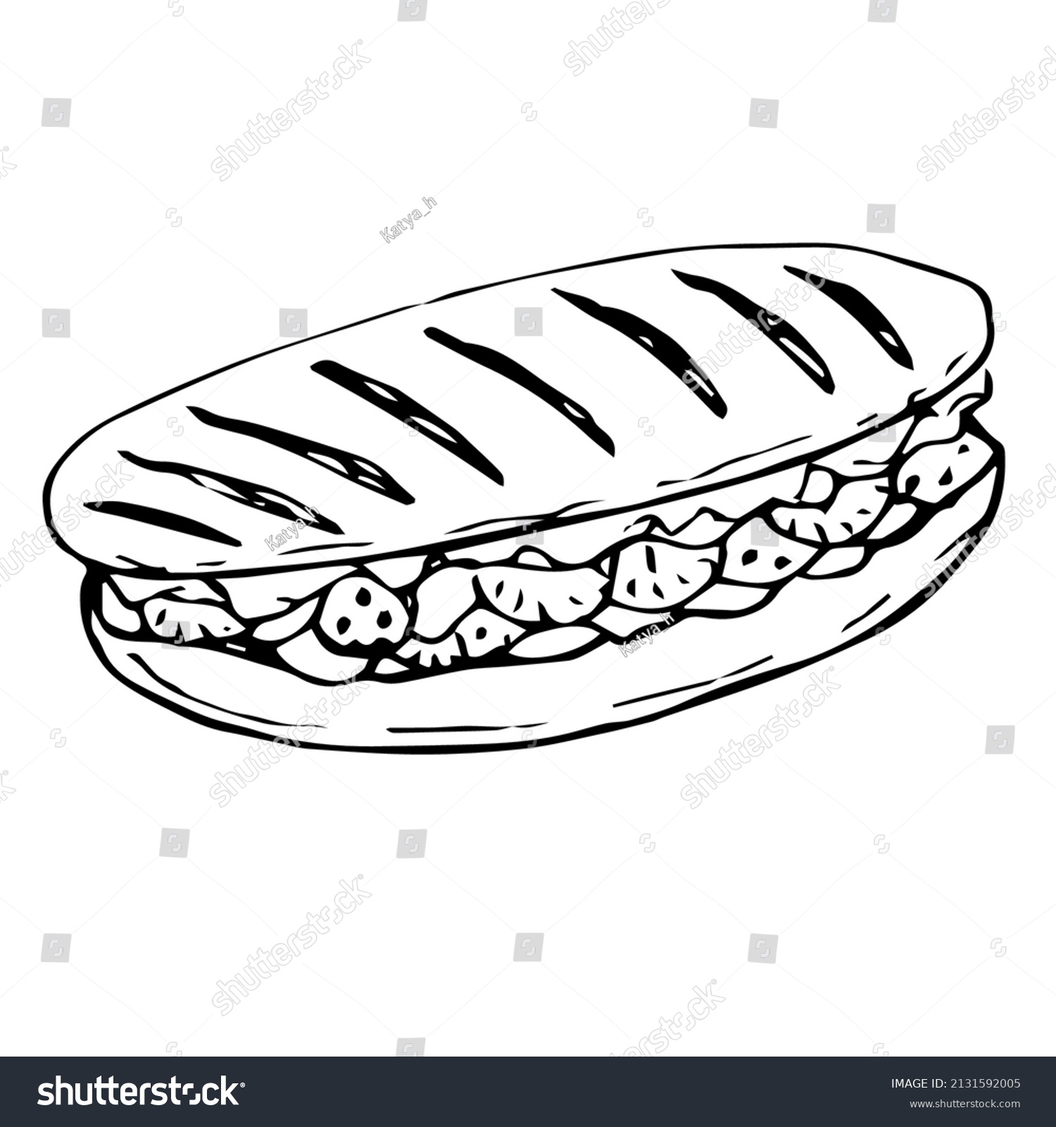 Panini Vector Illustration Hand Drawing Doodle Stock Vector (Royalty ...