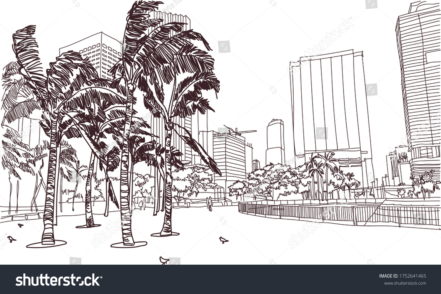 Miami skyline drawing Images, Stock Photos & Vectors Shutterstock