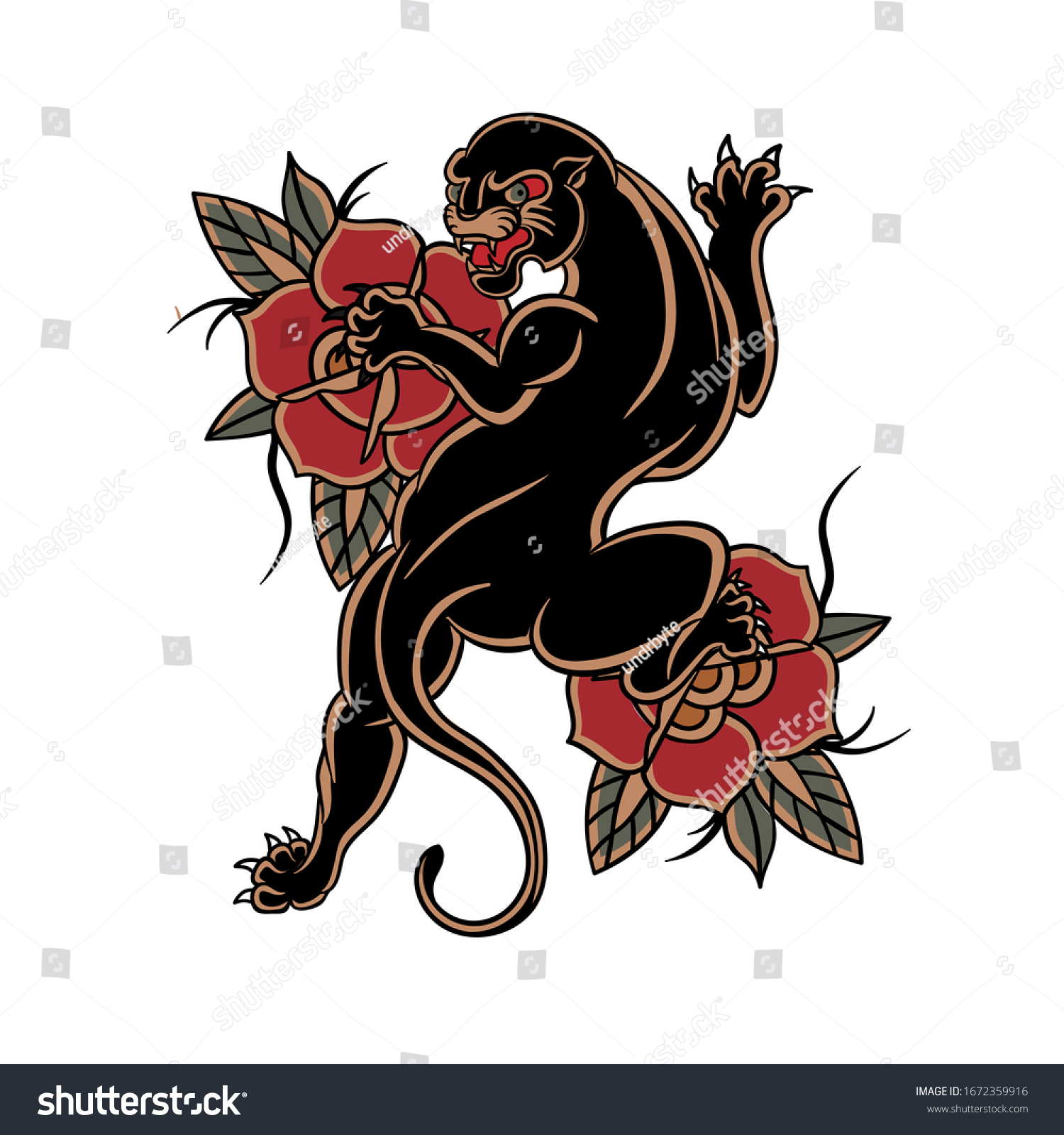 Panther Tattoo Stock Images Photos Vectors Stock Vector (Royalty Free ...