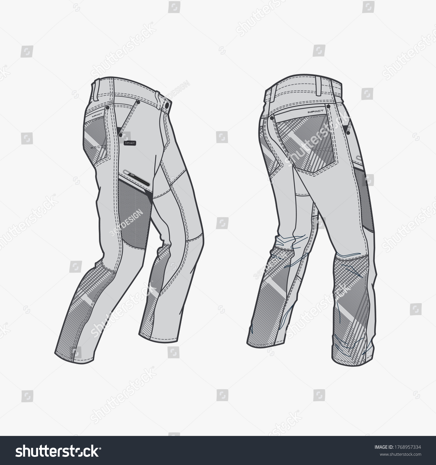 Pants Garment Flats Fashion Illustration Suggestive Stock Vector ...