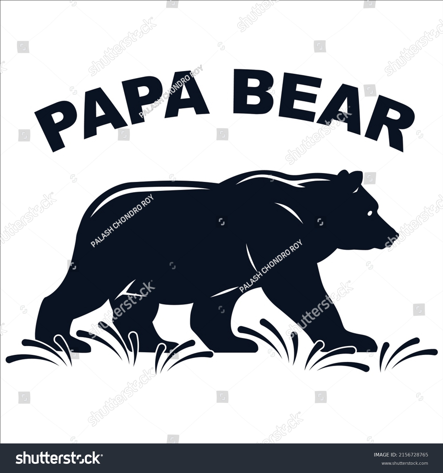 Papa Bear Fathers Day Bear Element Stock Vector Royalty Free 2156728765 Shutterstock