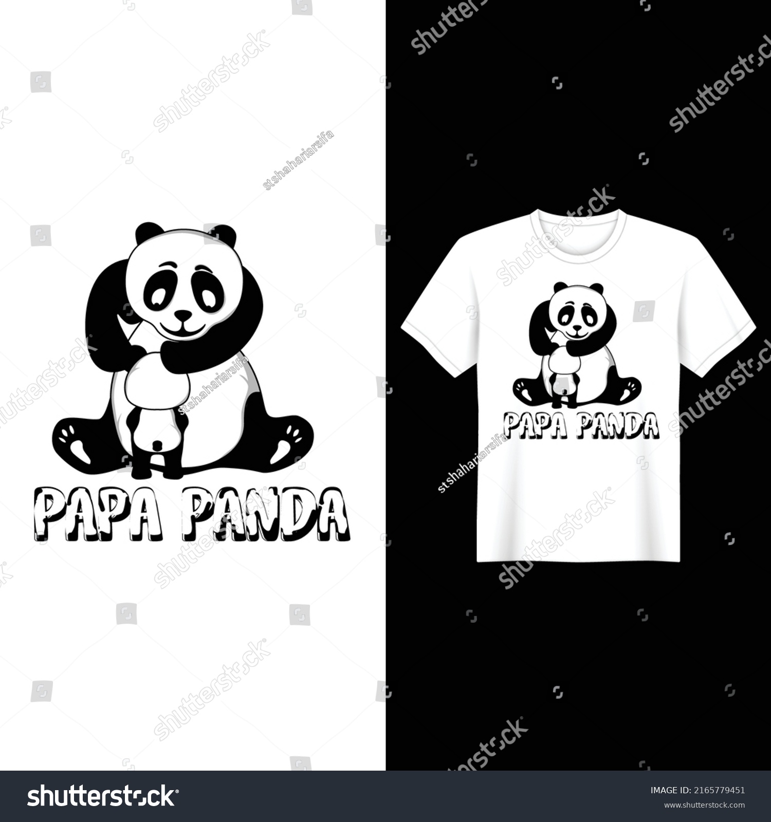 SVG of Papa Panda Fathers Day T Shirt Design svg