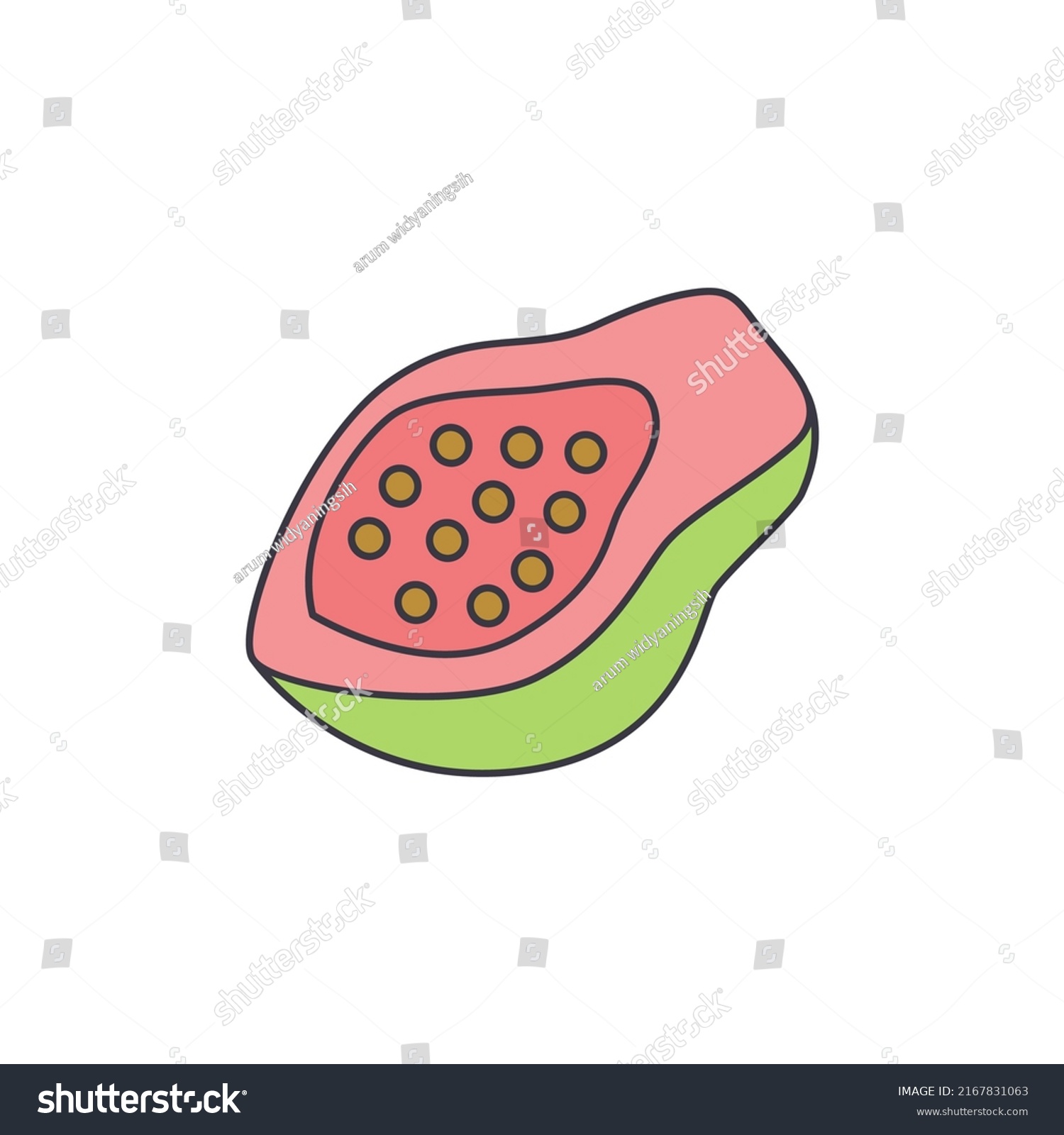 Papaya Icon Color Isolated On White Stock Vector (Royalty Free ...