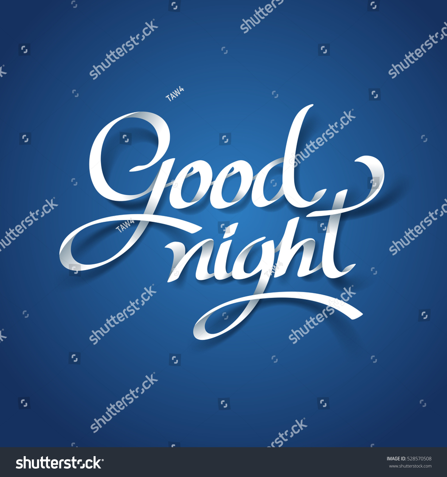 Paper Art Of Goodnight Calligraphy Hand Lettering, Vector Art And ...