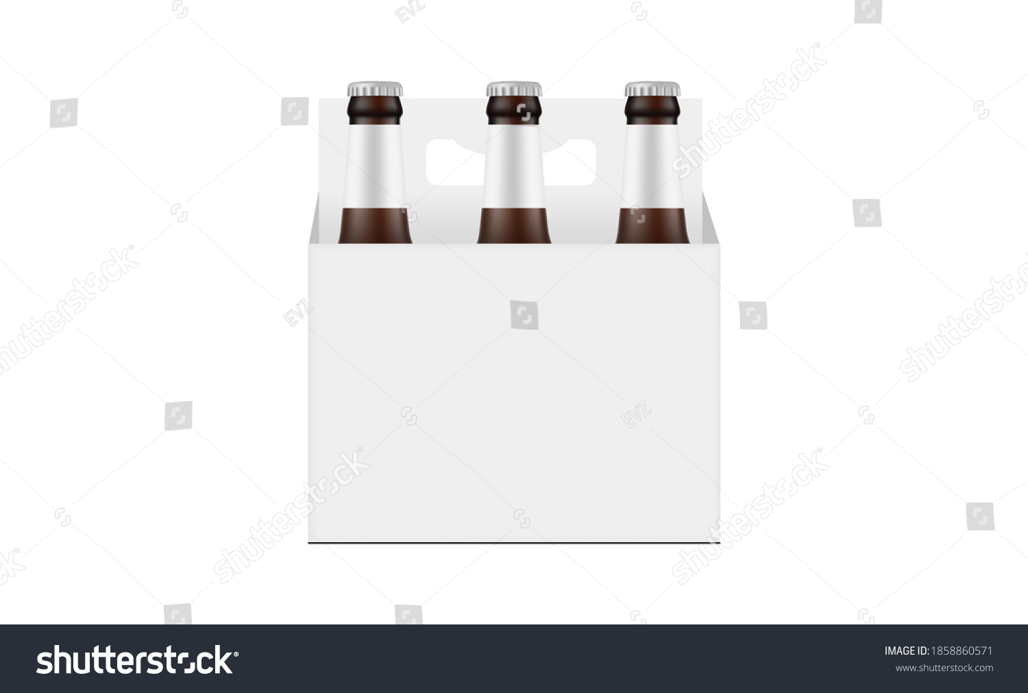 SVG of Paper Beer Bottle Carrier Packaging Box Mockup Isolated on White Background. Vector Illustration svg