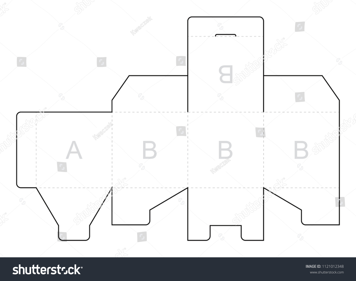 Paper Box Blueprint Template Stock Vector (Royalty Free) 1121012348 ...