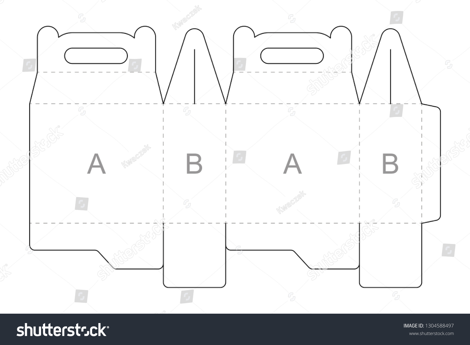 Paper Box Blueprint Template Stock Vector (Royalty Free) 1304588497