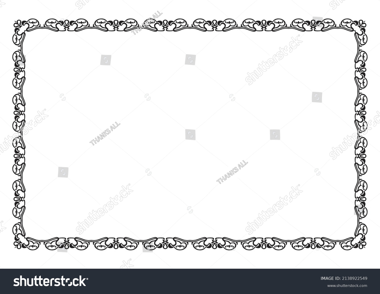 Papercertifieddocument Coverbook Border Line A4 Vector Stock Vector ...