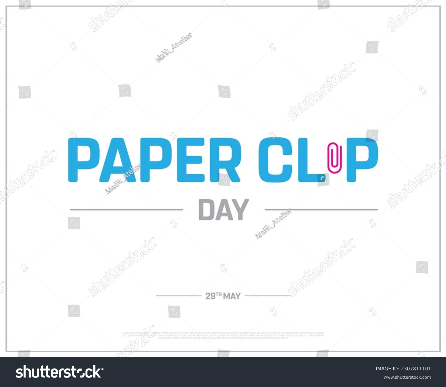 SVG of Paper Clip Day, Paper Clip, United States, National Day, 29th May, Concept, Editable, Typographic Design, typography, Vector, Eps, Paperclip Day, National Day of United States, Corporate design, Icon svg