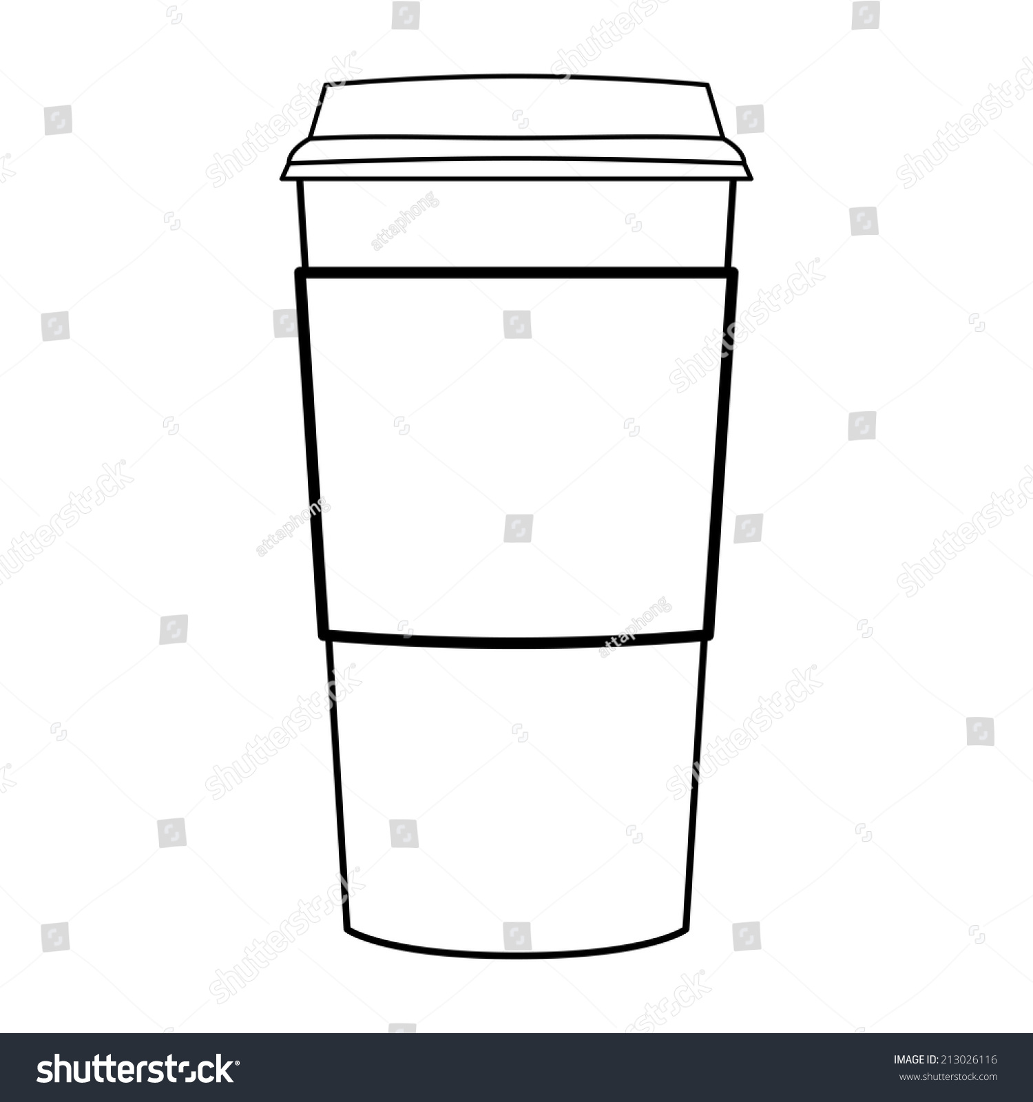 Paper Coffee Cup Outline Vector Stock Vector (Royalty Free) 213026116 ...