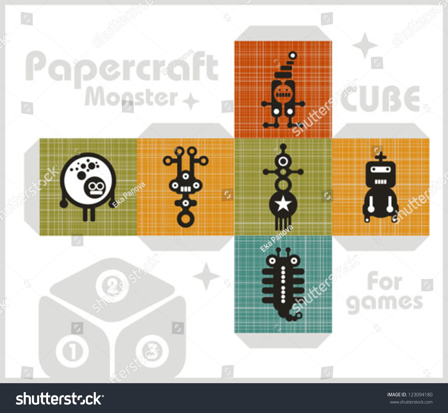 Paper Cube Children Games Decoration Papercraft Stock Vector (Royalty