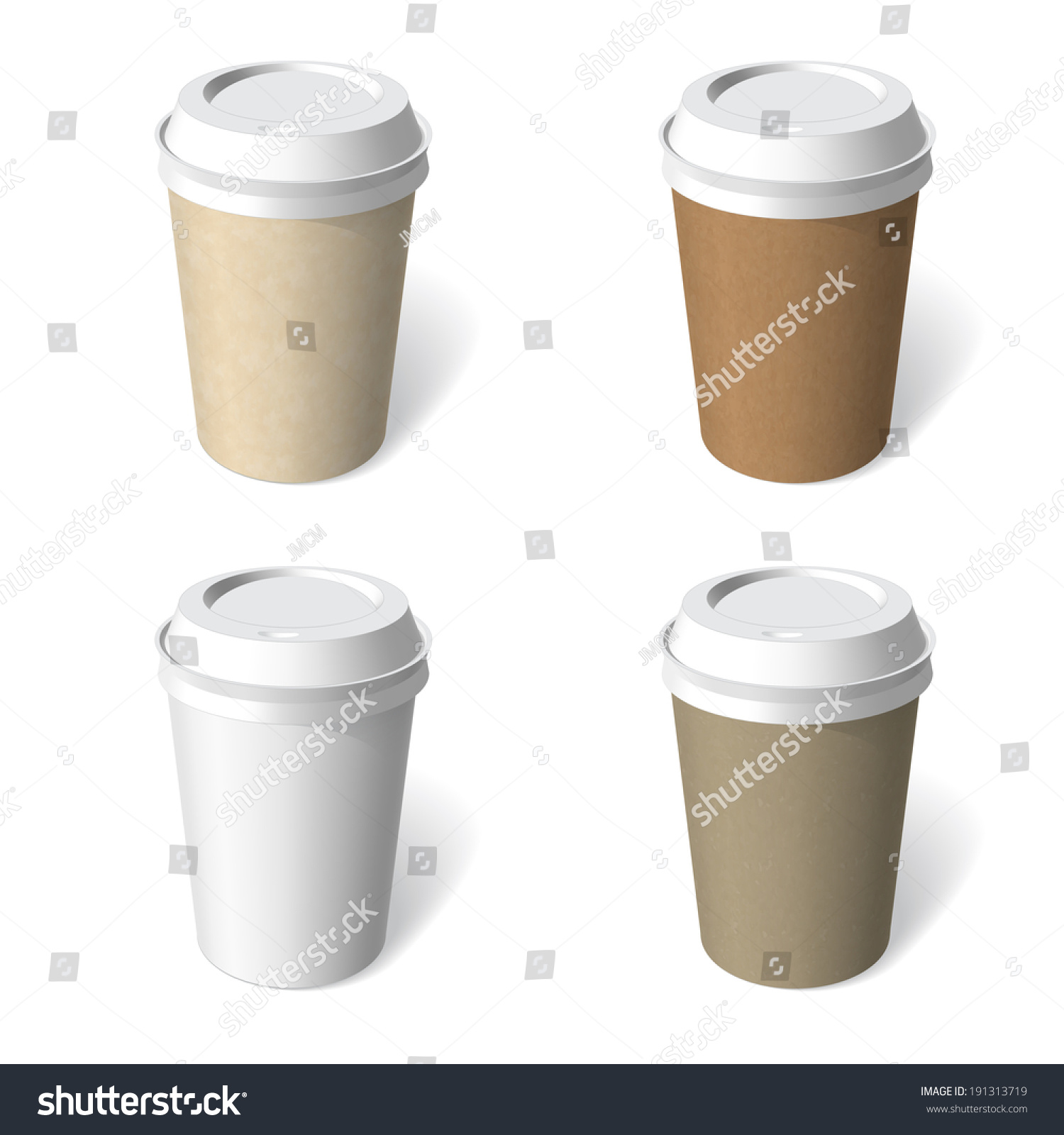 Paper Cup Blank Template Vector Set: เวกเตอร์สต็อก (ปลอดค่าลิขสิทธิ์ ...