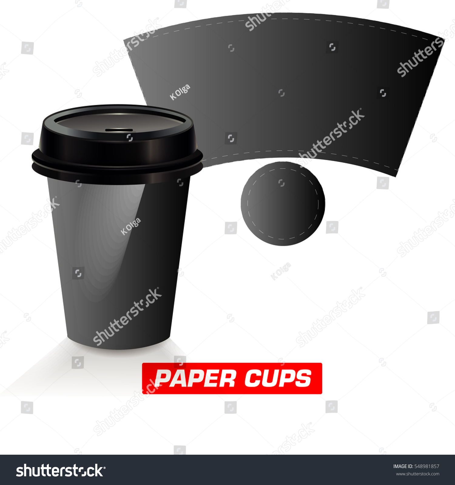 Paper Cup Cutting Stock Vector (Royalty Free) 548981857 | Shutterstock