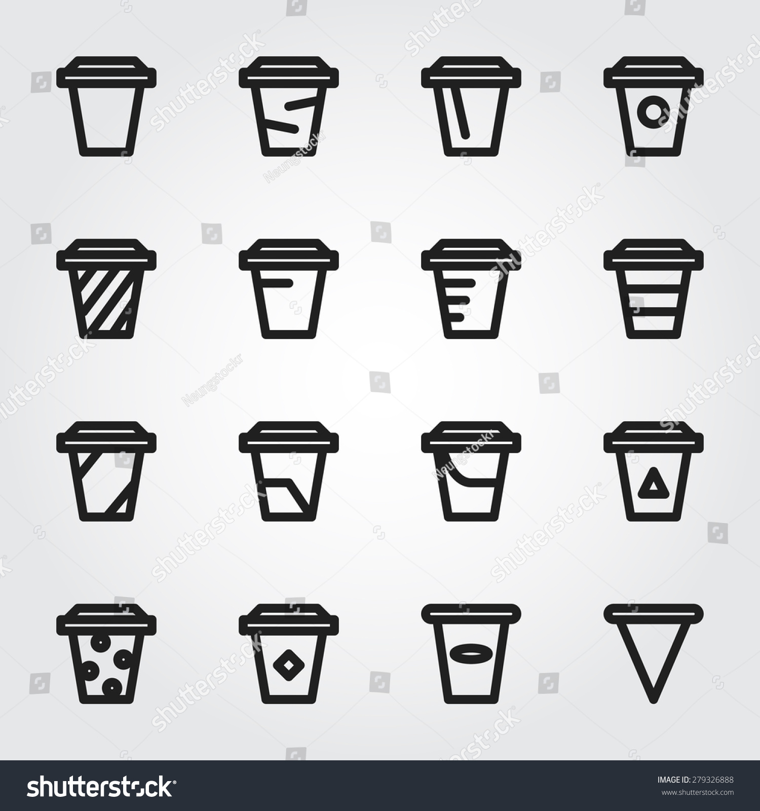 Paper Cup Vector Icons Stock Vector (Royalty Free) 279326888