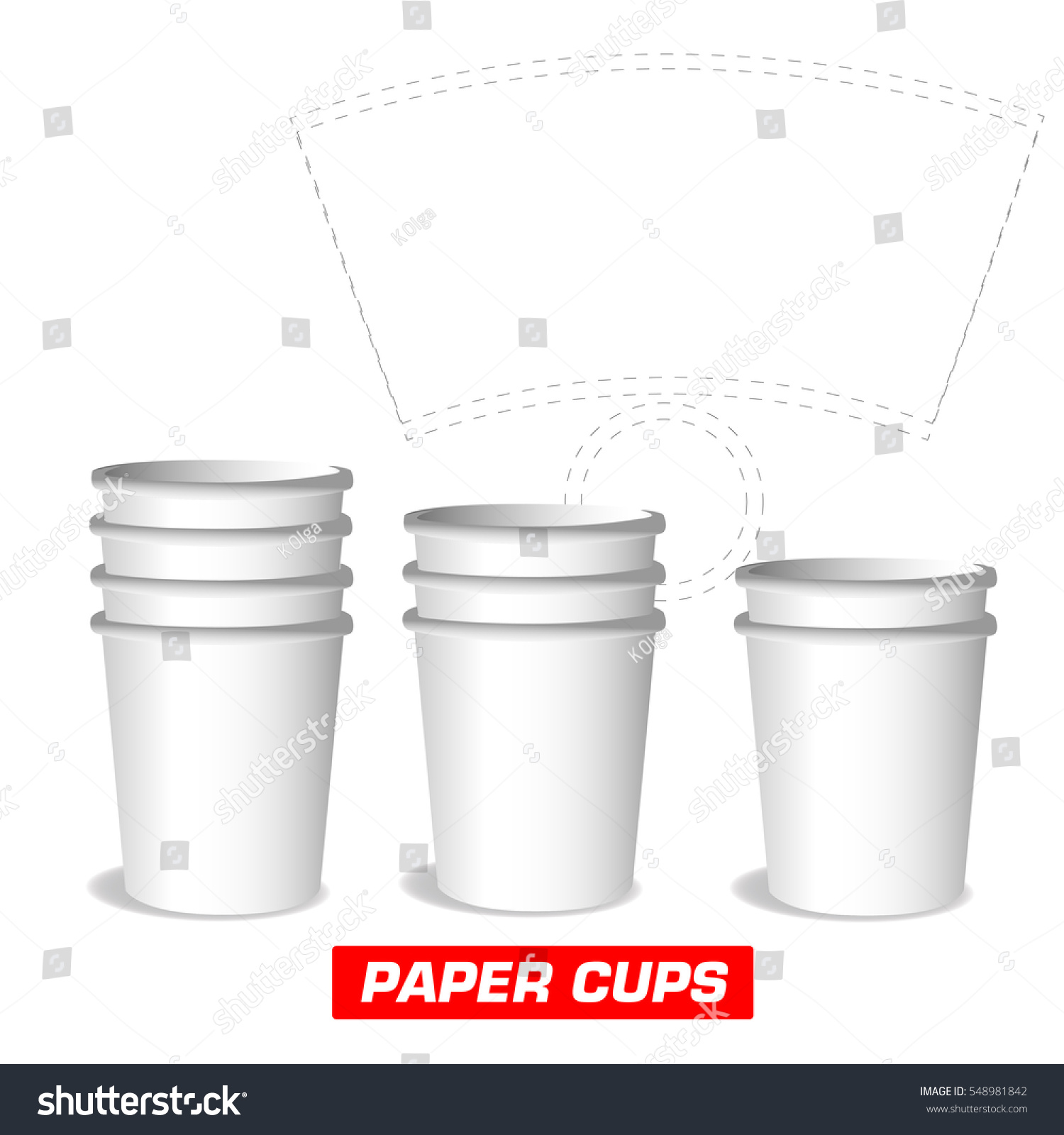 Paper Cups Cutting Stock Vector (Royalty Free) 548981842 | Shutterstock