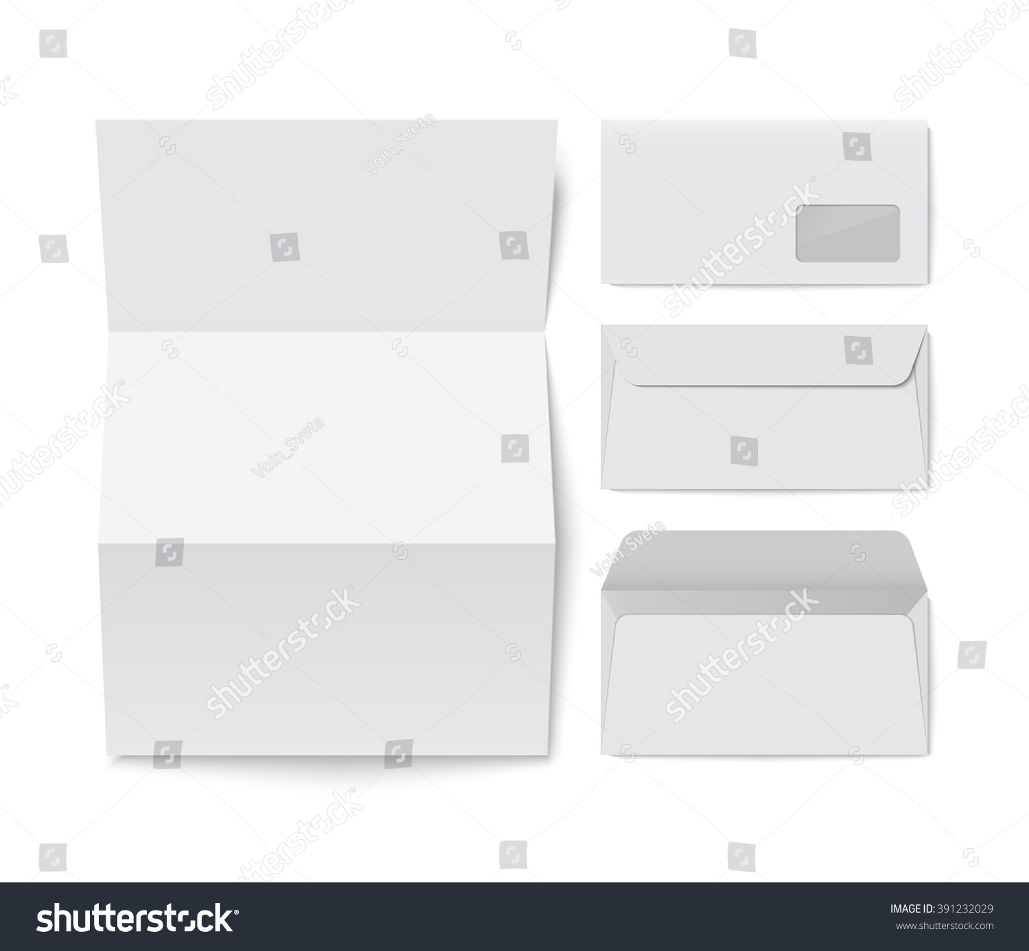 paper folded letter blank envelope template stock vector royalty