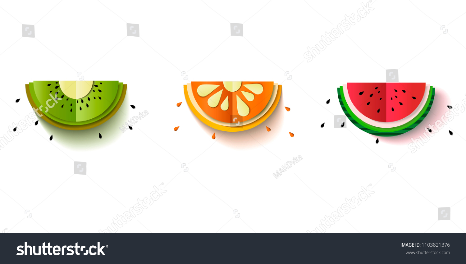 Paper Fruit Set Cut Out Mix Stock Vector (Royalty Free) 1103821376 ...