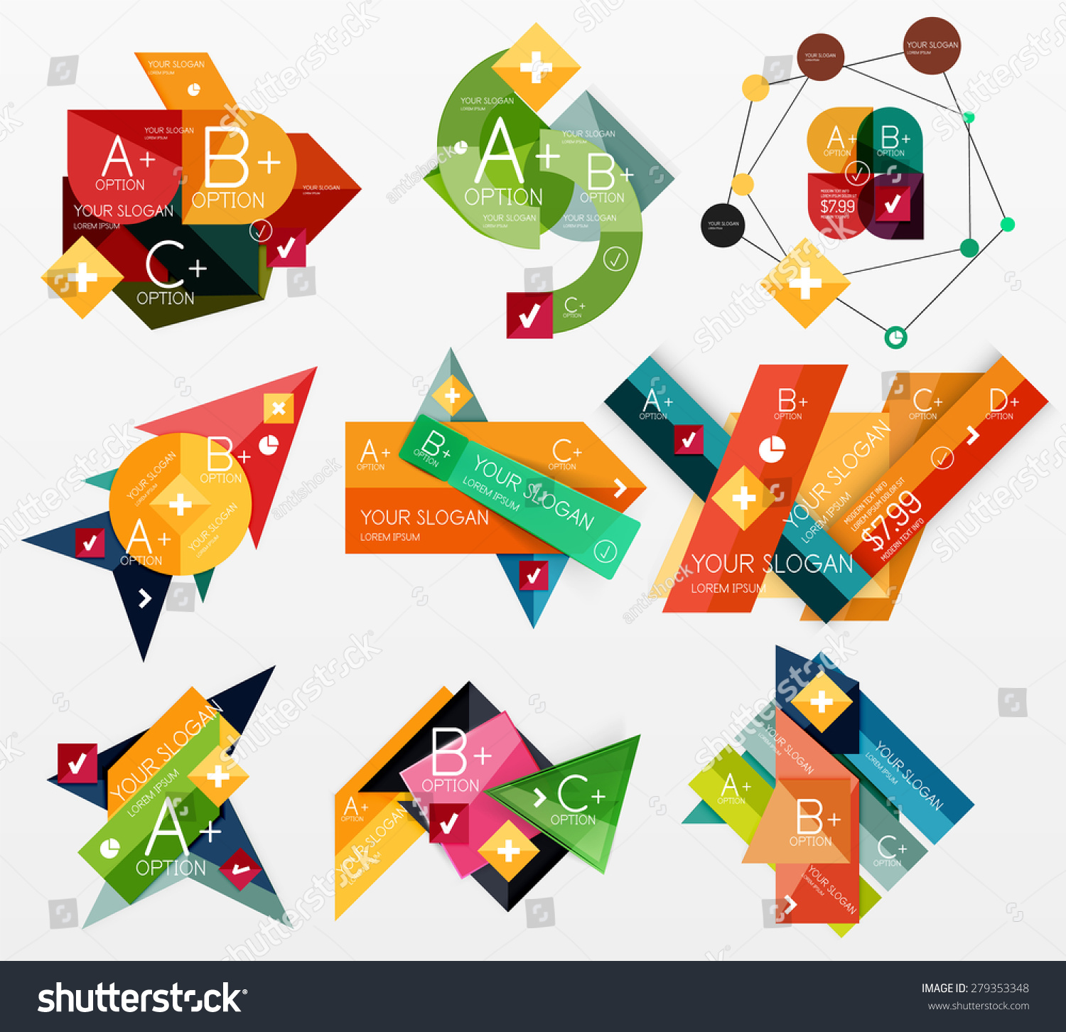 Paper Graphics Infographic Web Layouts Sample Stock Vector (Royalty ...